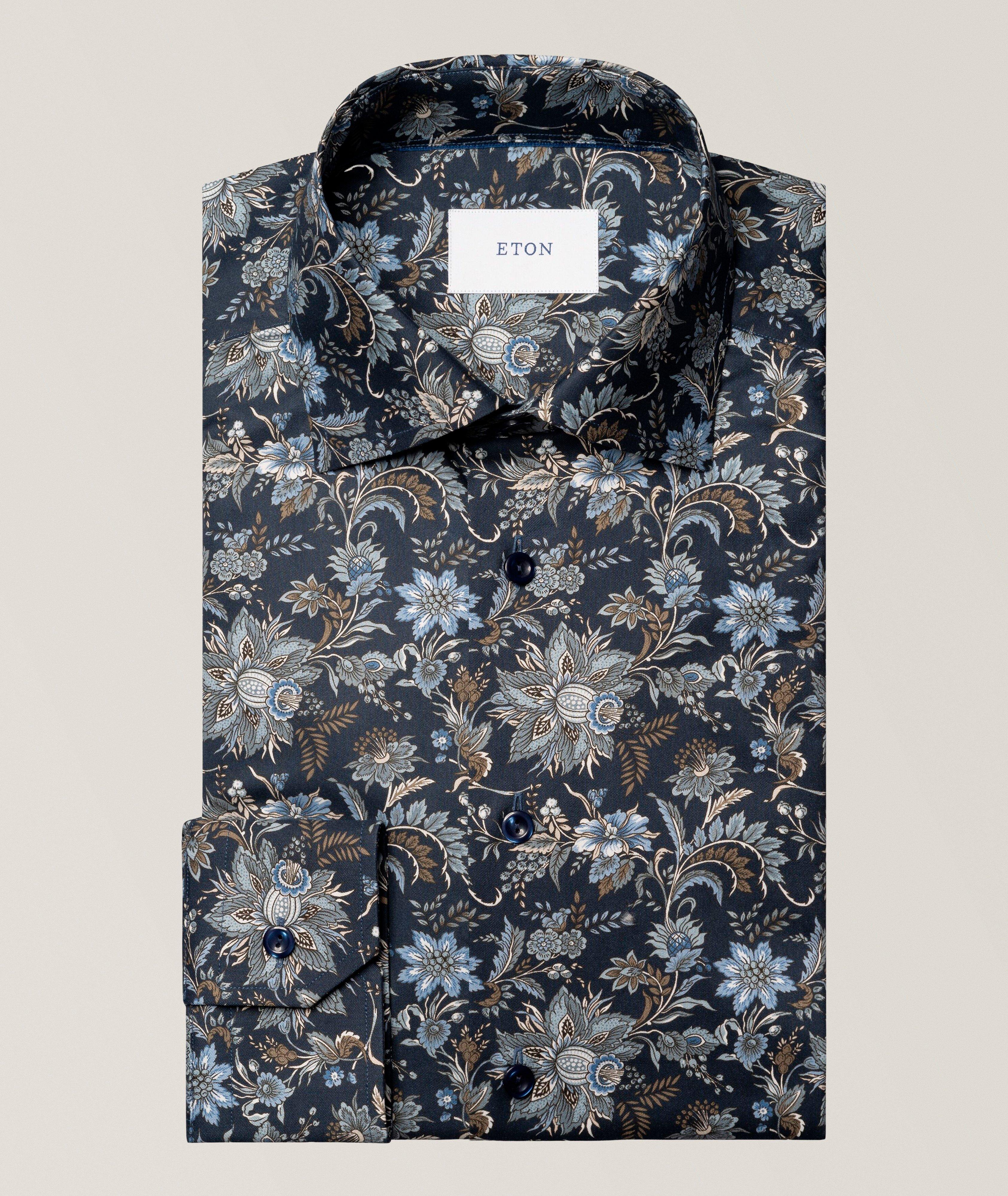 Contemporary-Fit Floral Twill Dress Shirt image 0