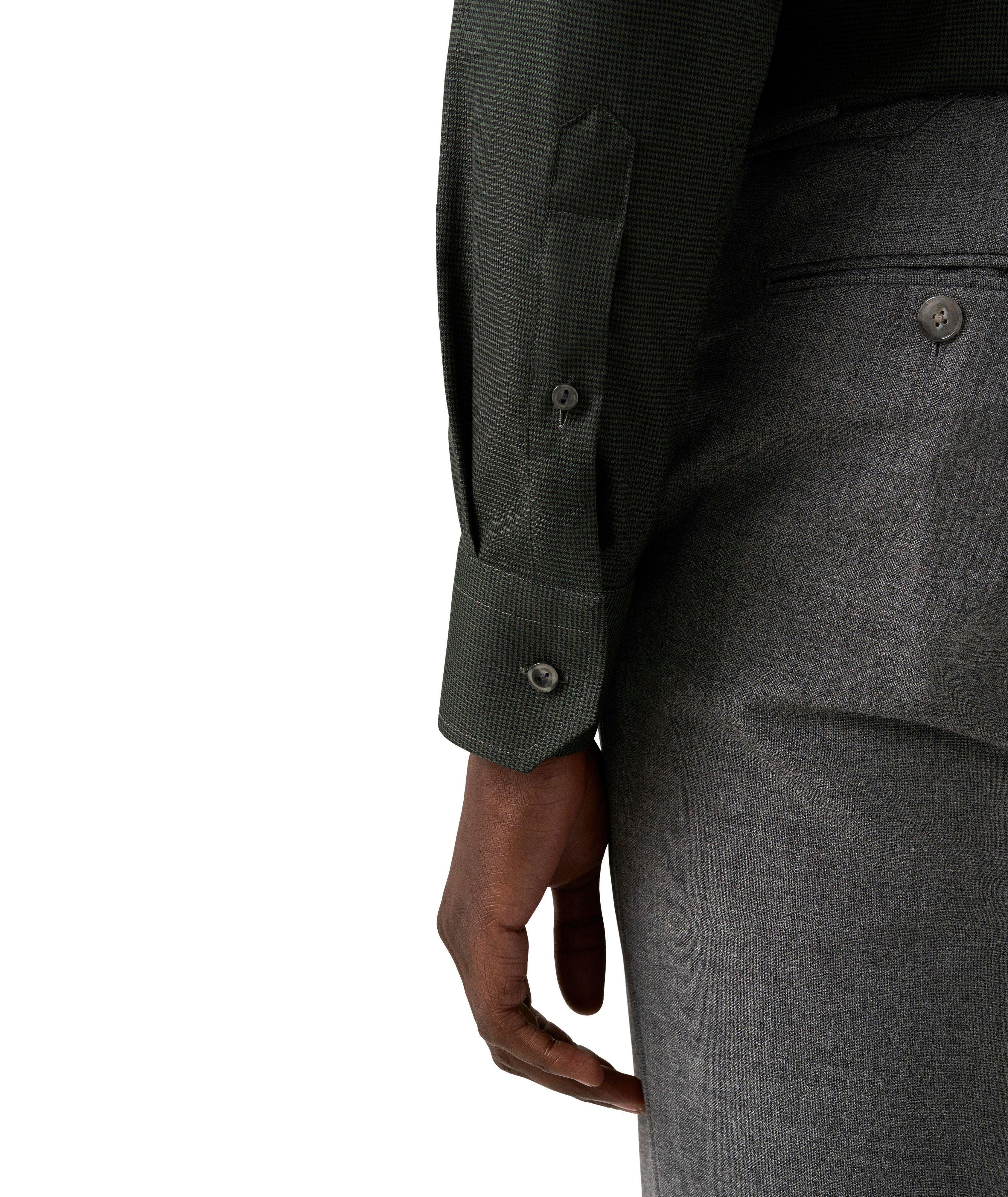 Slim-Fit Micro-Check Flannel Dress Shirt image 4