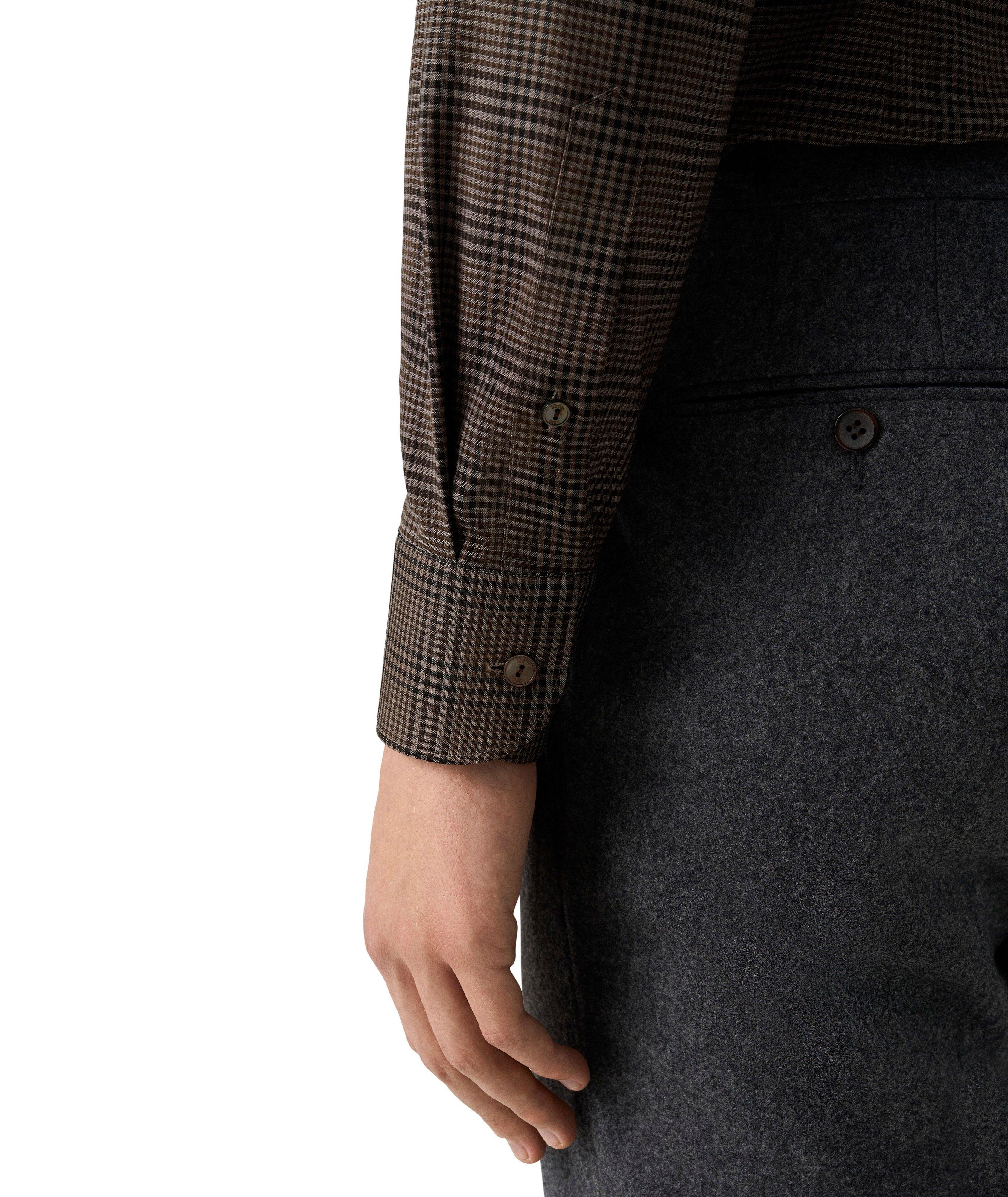 Chemise à carreaux laine mérinos à coupe contemporaine image 5