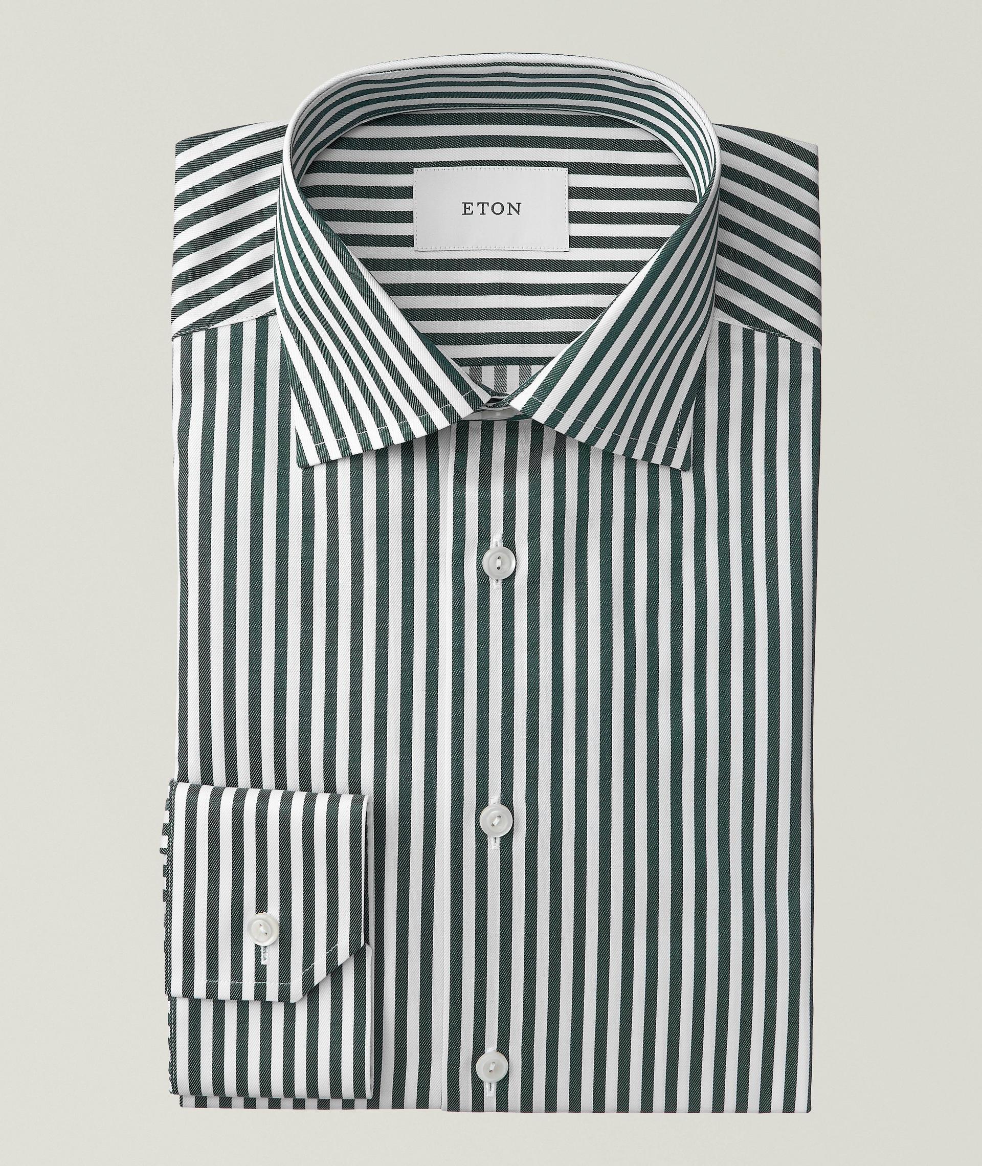 Chemise habillée en twill à rayures de coupe amincie image 0