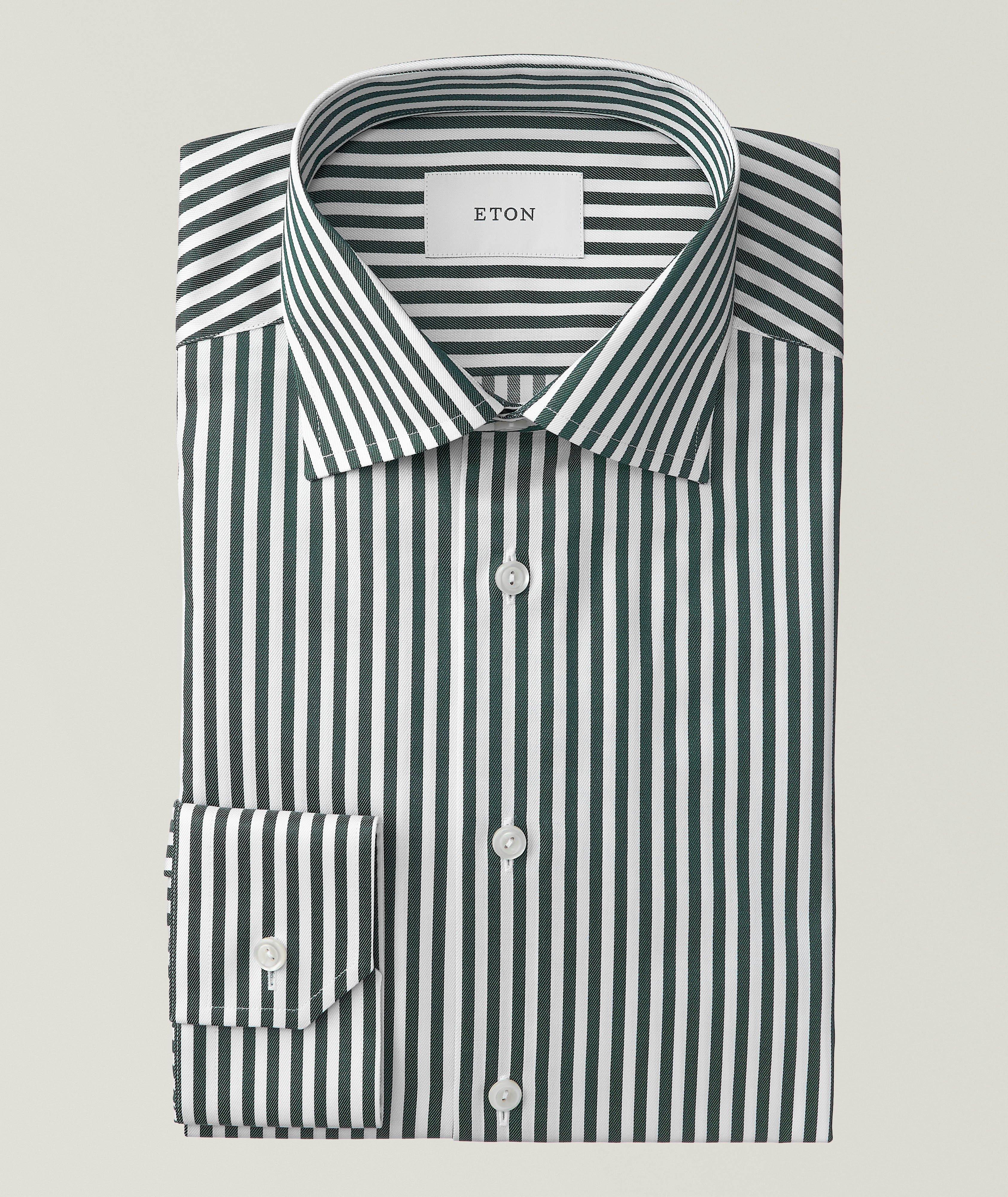Chemise habillée en twill à rayures de coupe amincie image 0