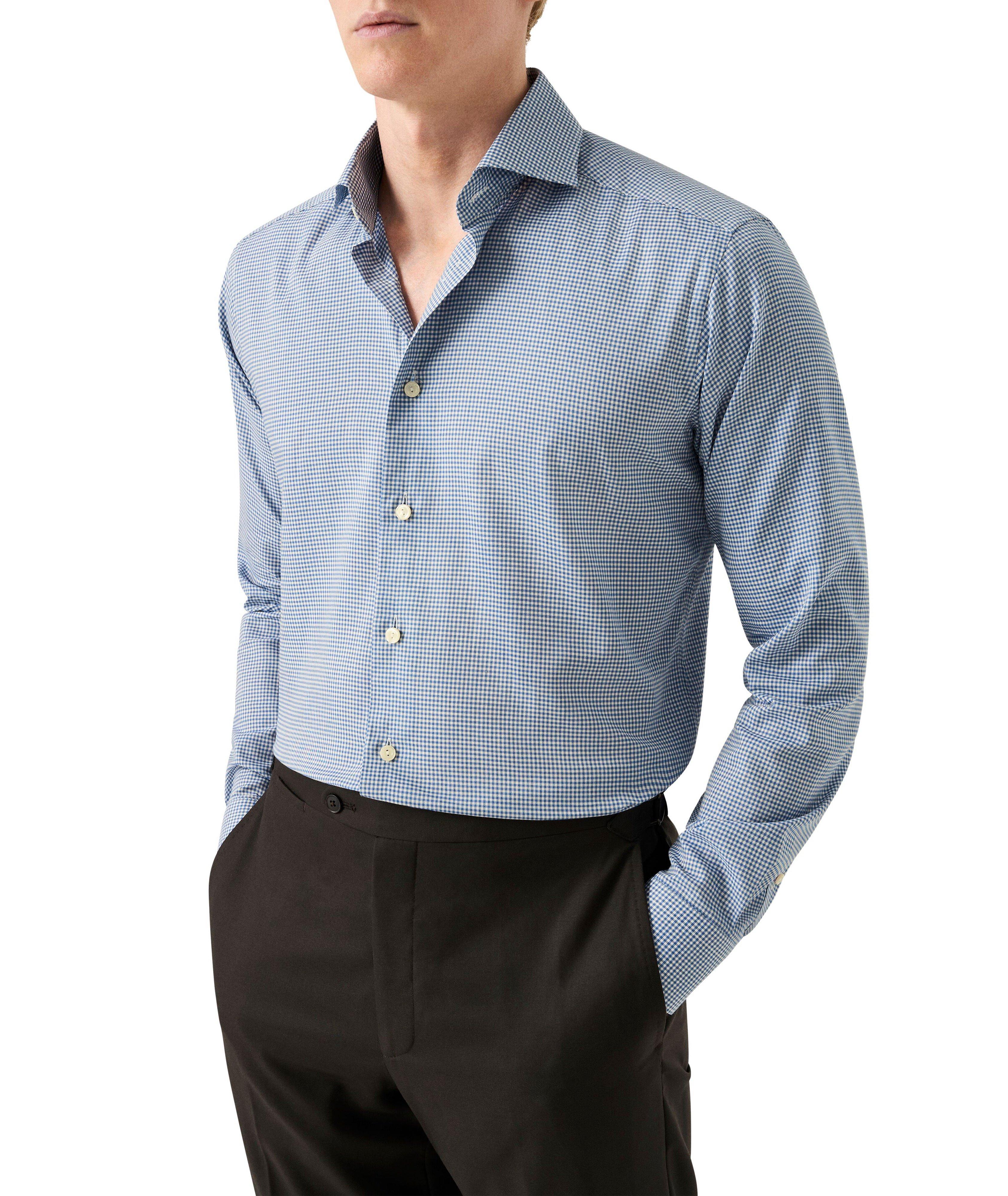 Chemise habillée en flanelle à micro-carreaux Coupe Contemporaine image 2