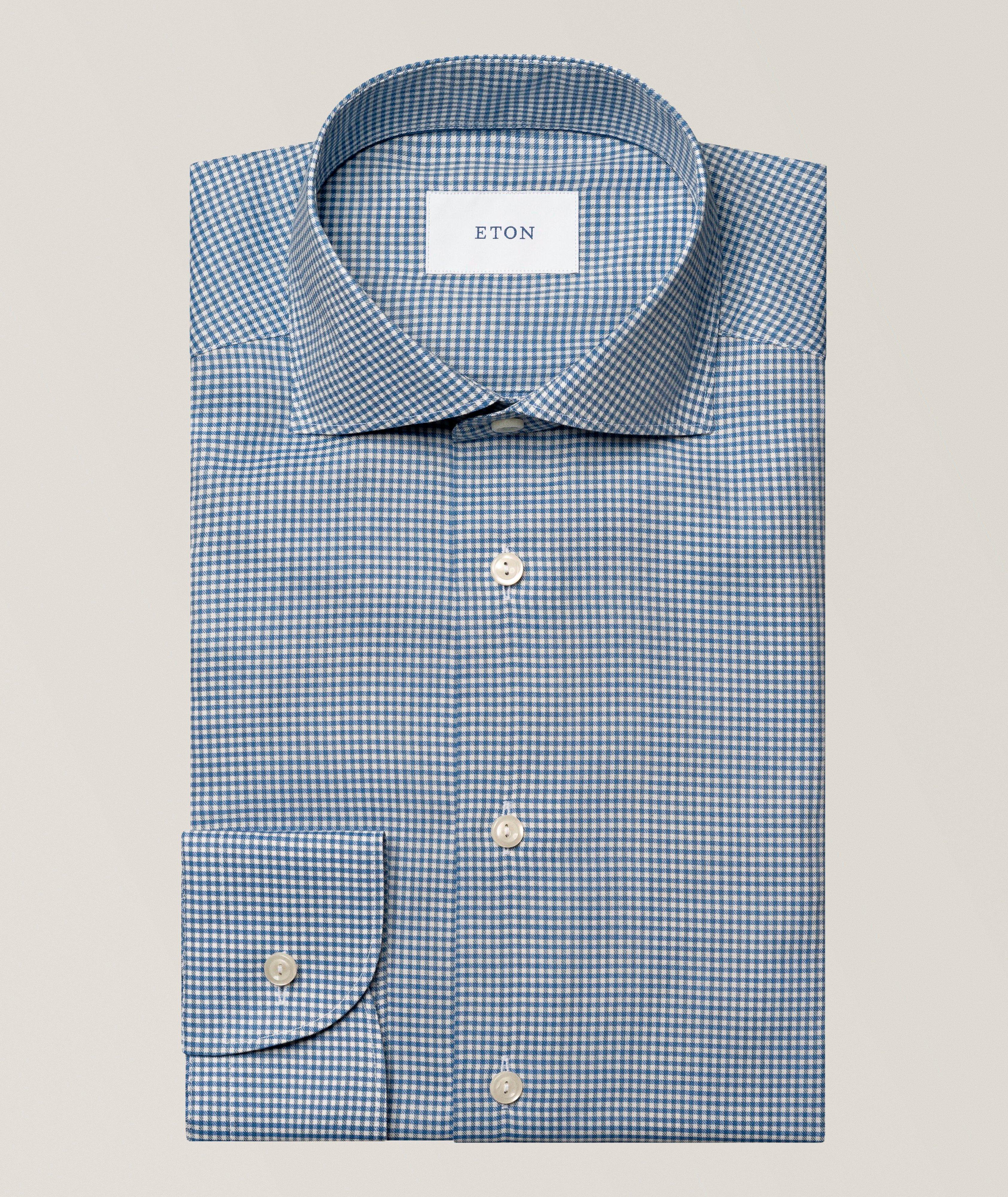 Chemise habillée en flanelle à micro-carreaux Coupe Contemporaine image 0