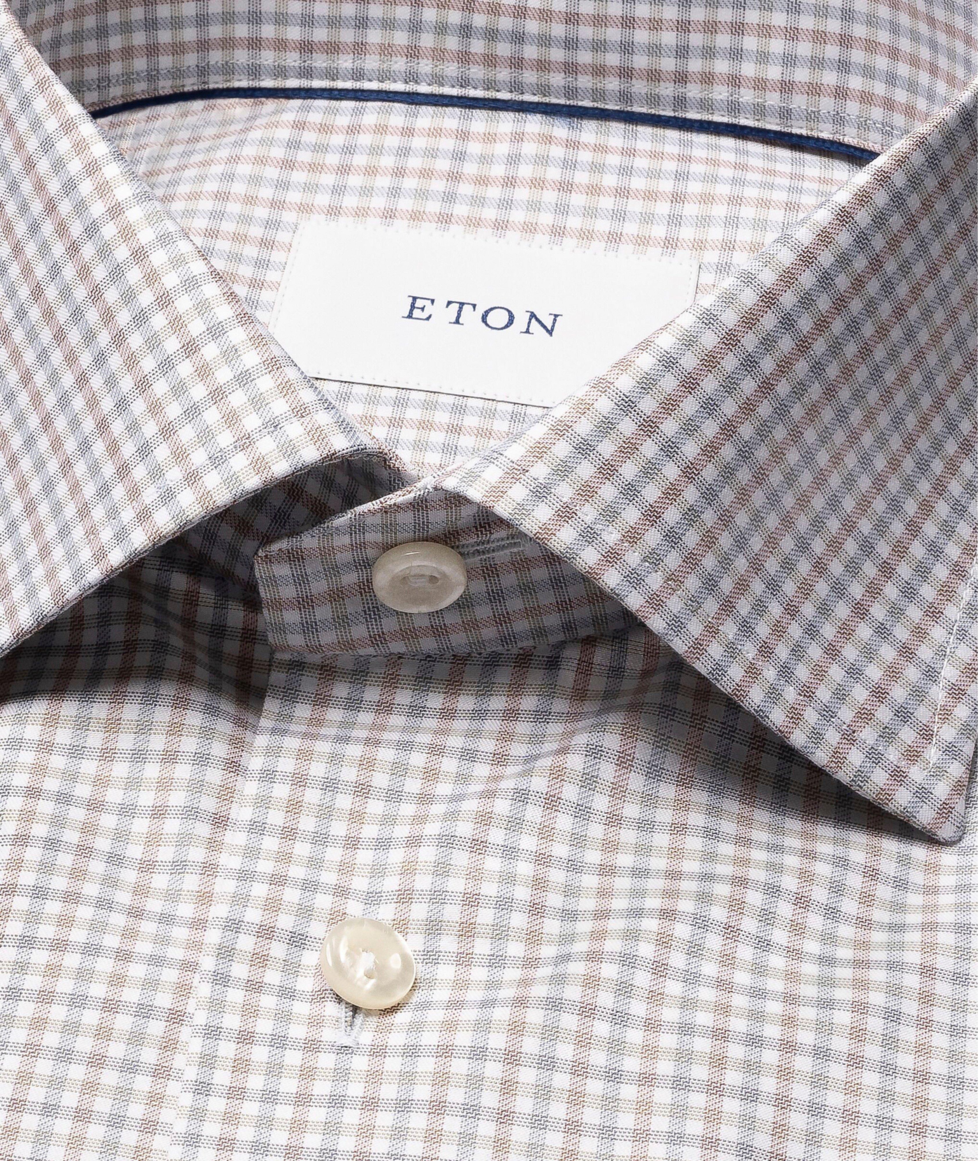 Contemporary-Fit Micro-Check Twill Dress Shirt image 1