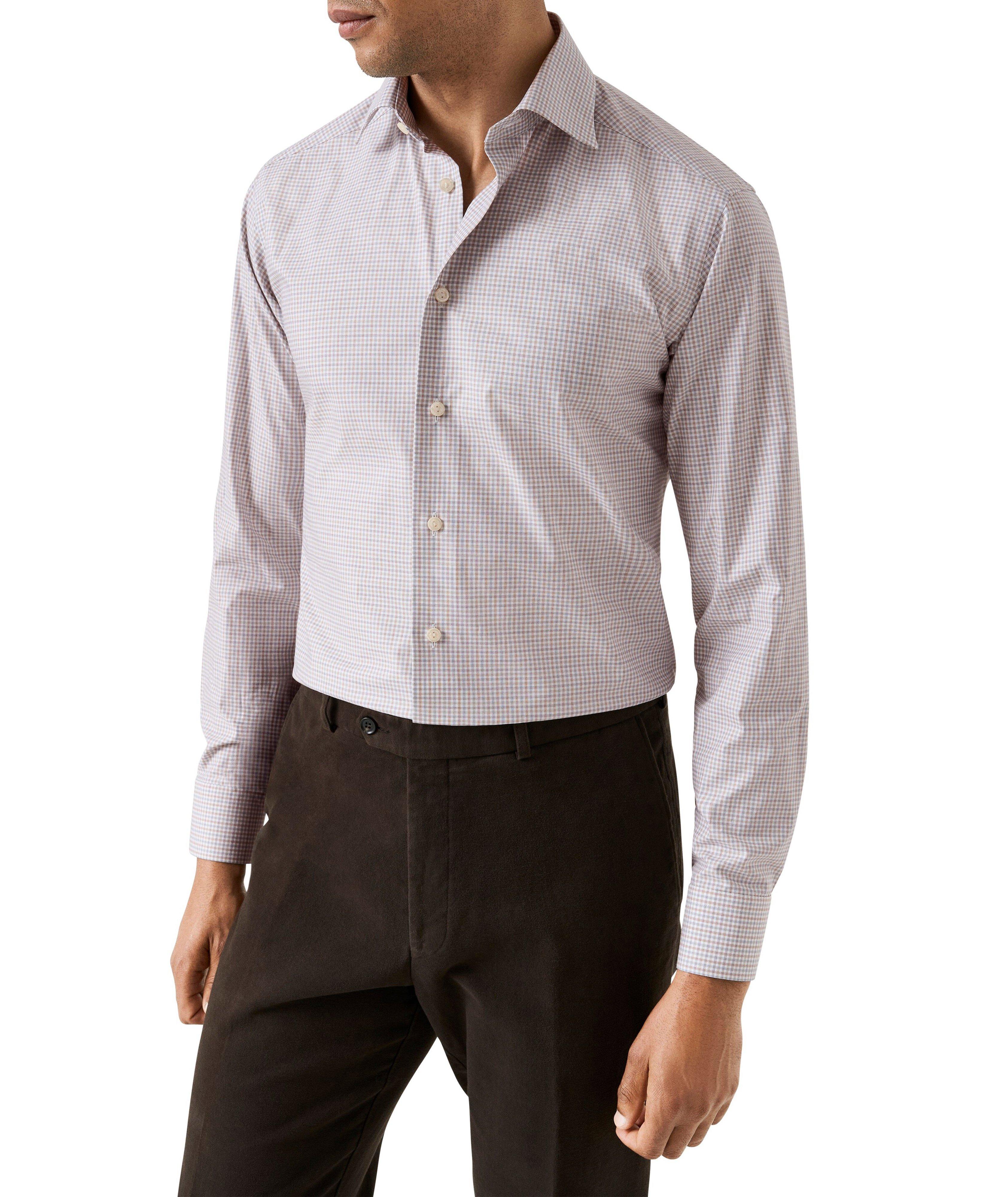 Contemporary-Fit Micro-Check Twill Dress Shirt image 2