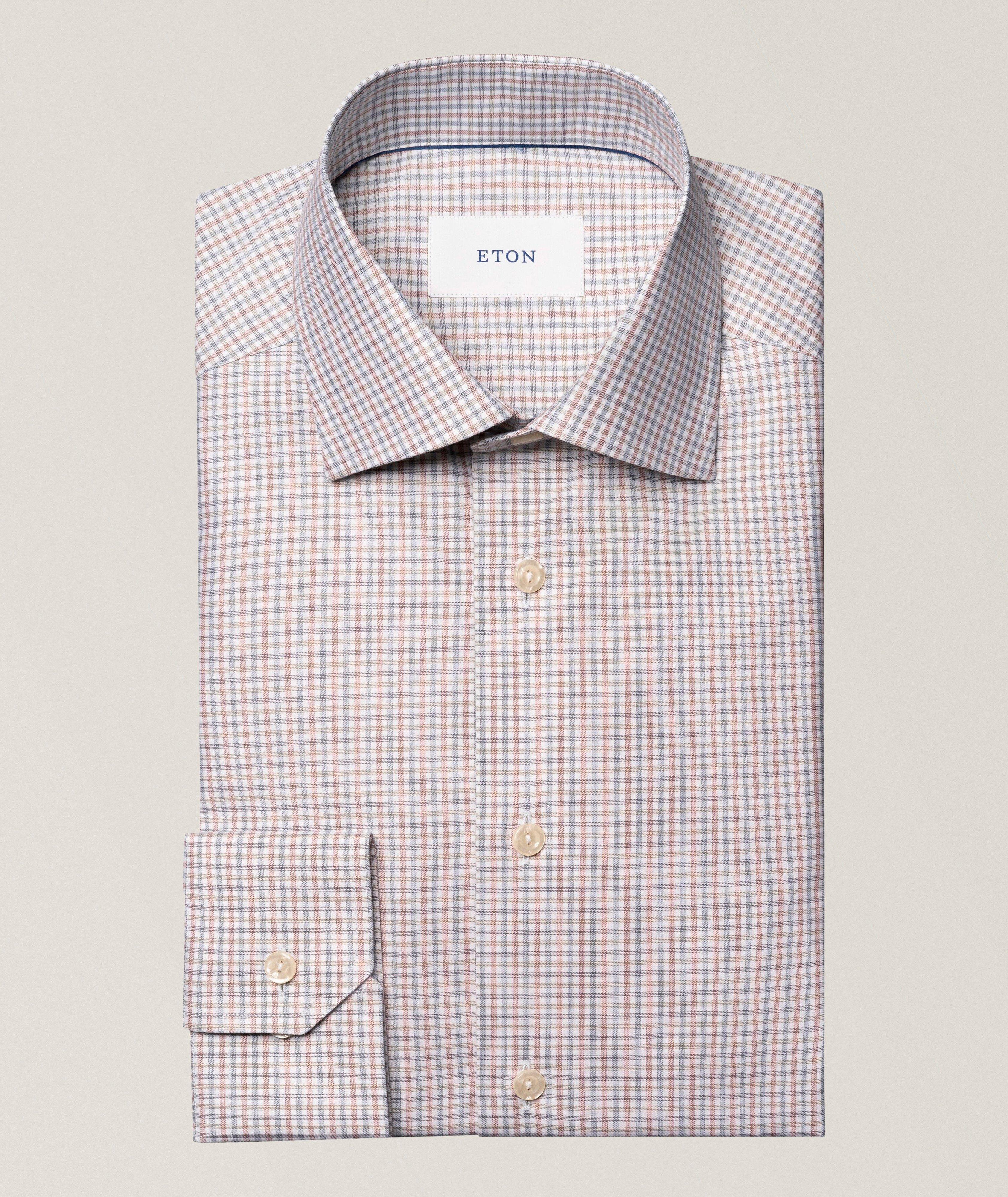 Contemporary-Fit Micro-Check Twill Dress Shirt image 0