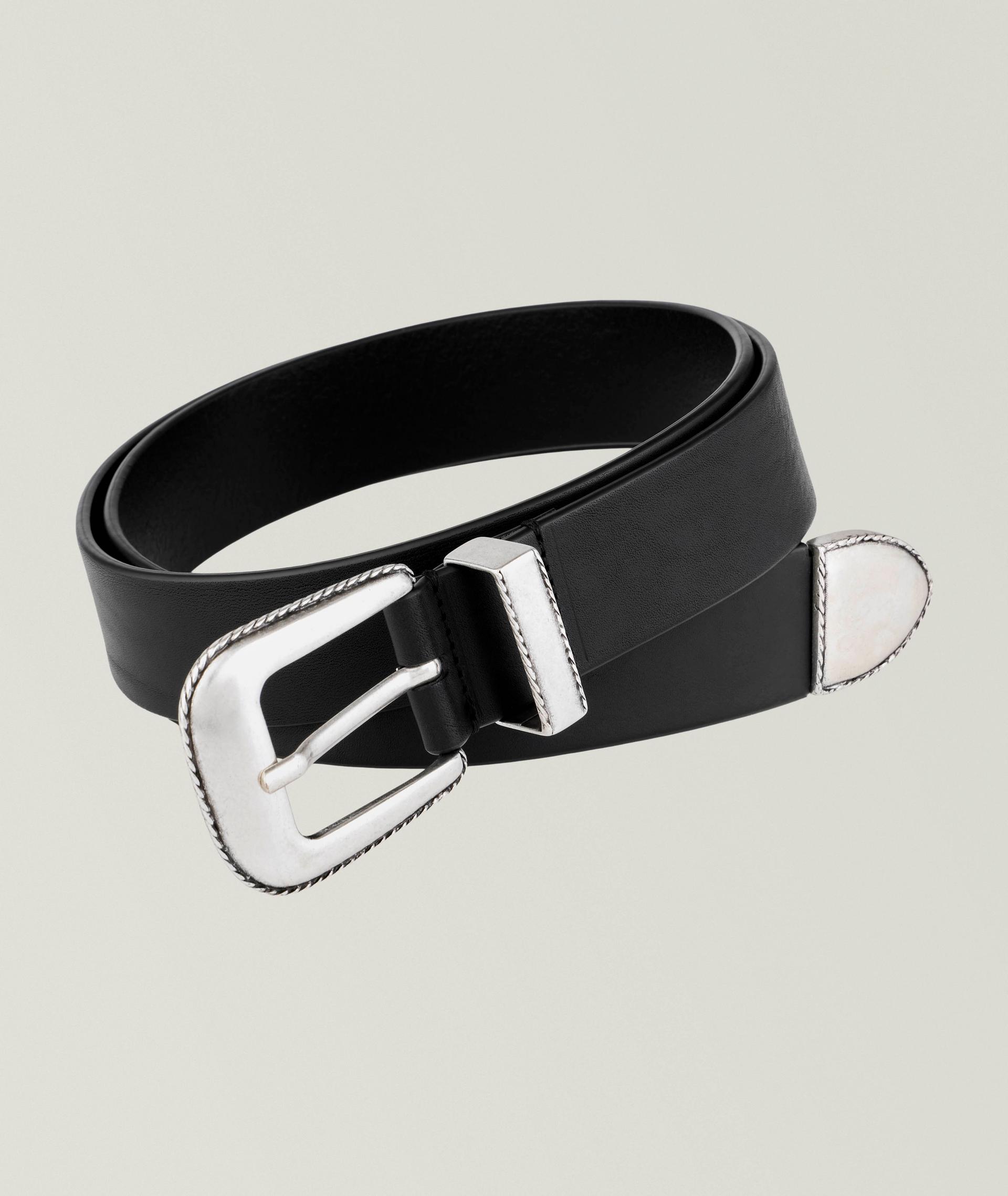 Ceinture en cuir à boucle de style western image 0