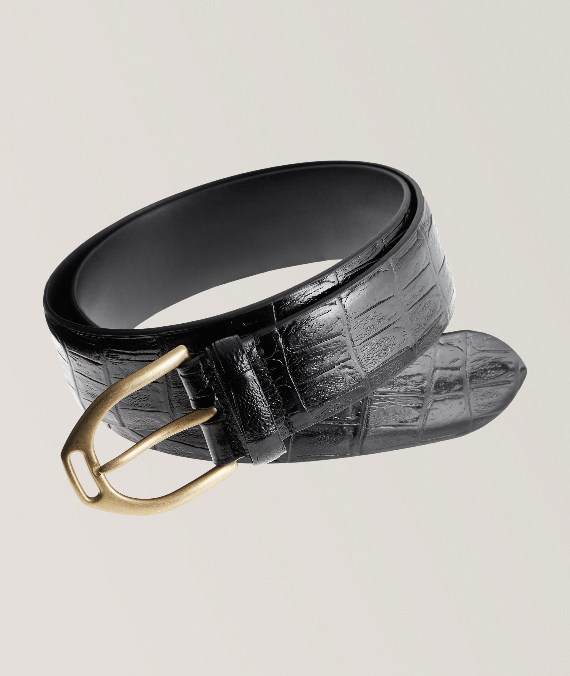 Ceinture en cuir à motif crocodile image 0
