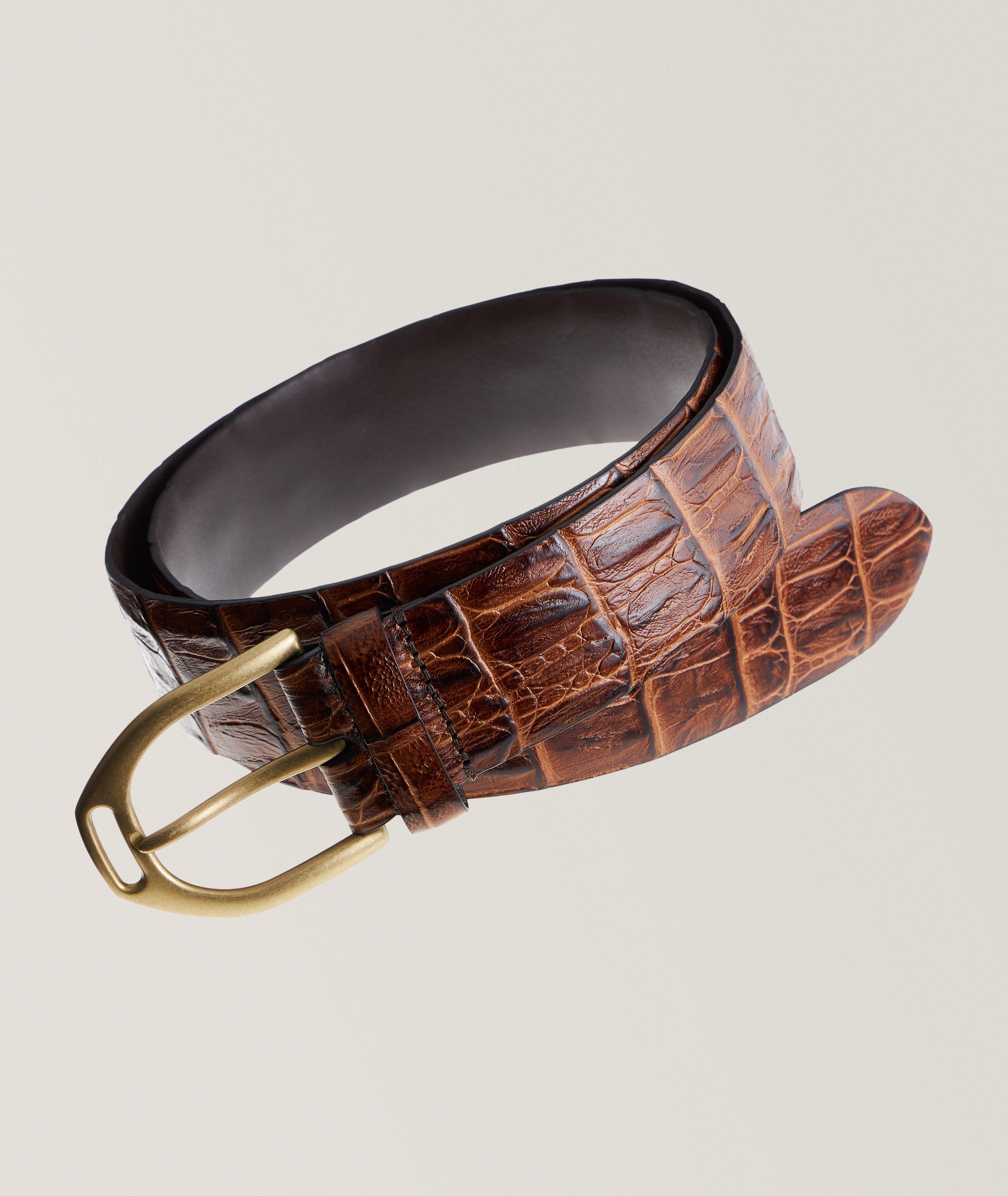 Anderson's Croc-Print Leather Belt