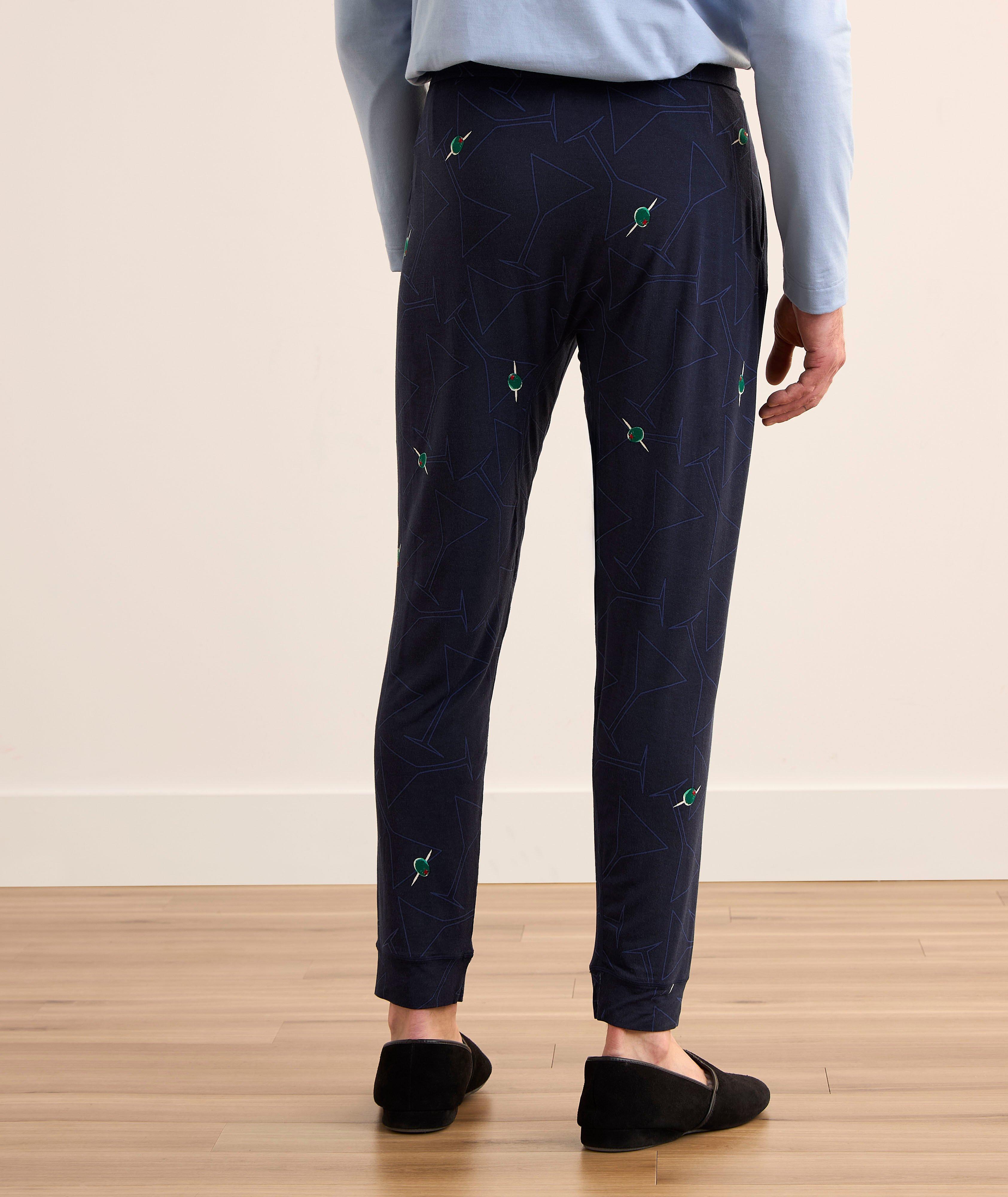 Geometric Plaid Stretch-Modal Pants  image 2