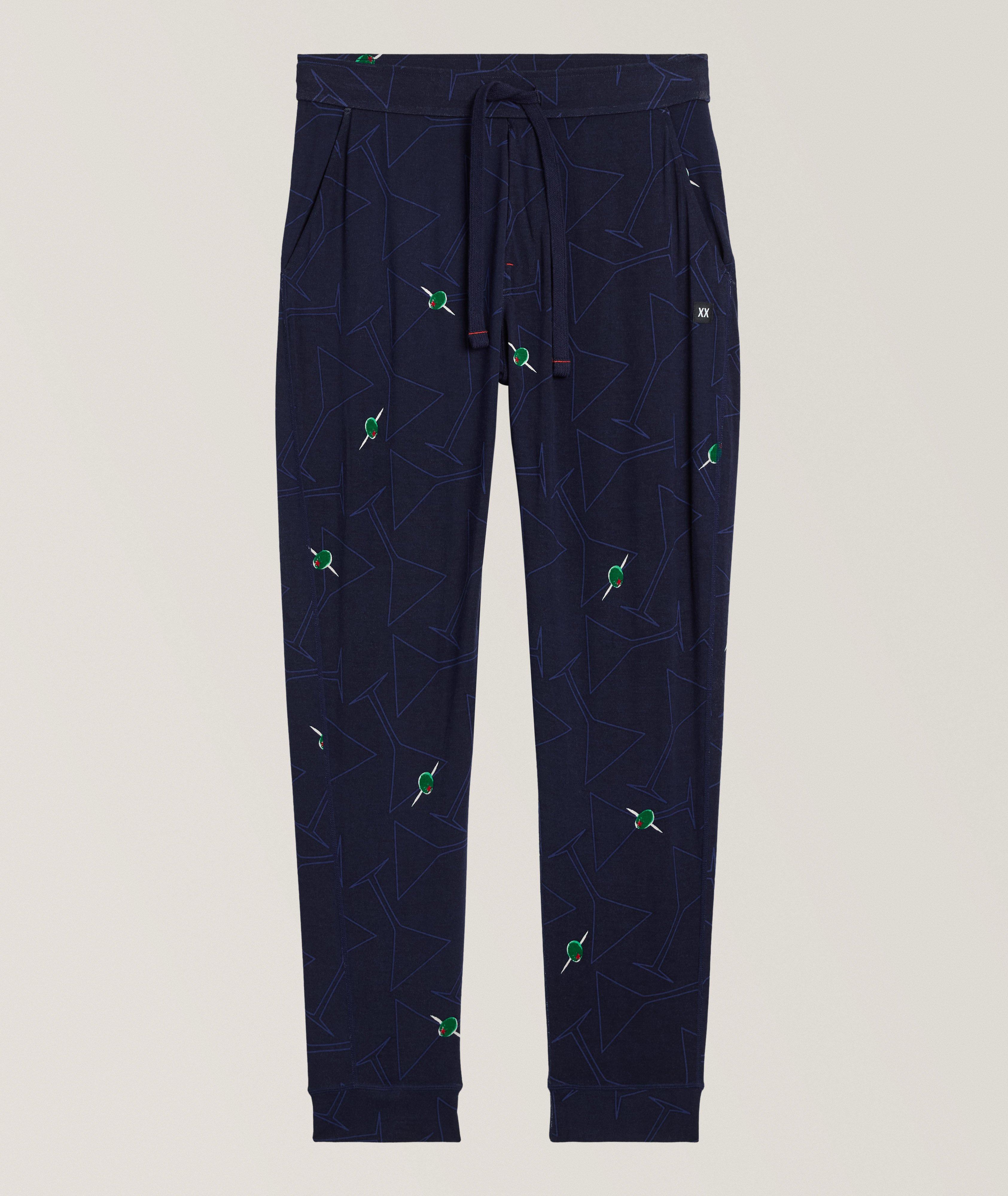 Pantalon à motif géométrique en modal extensible image 0