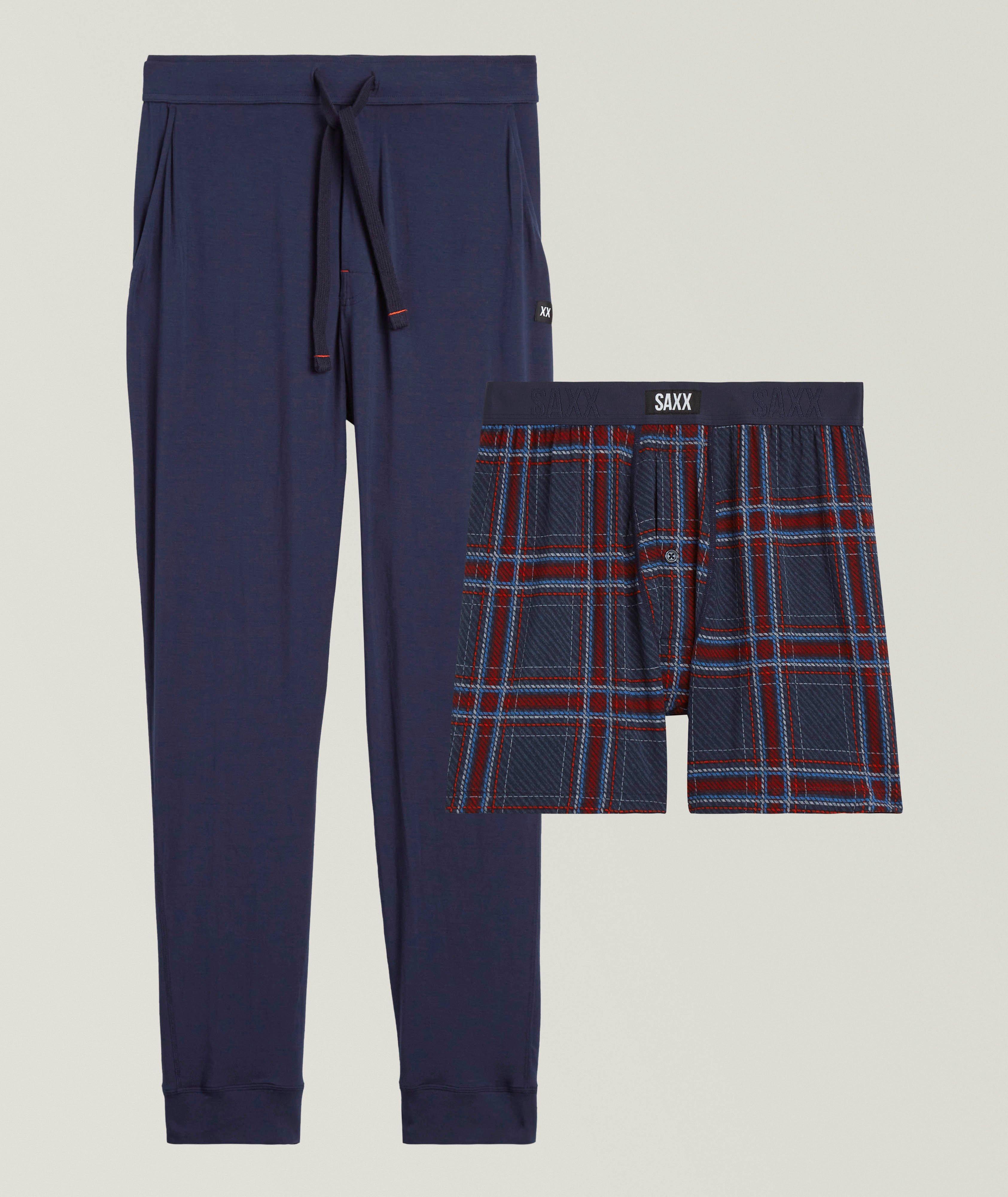 Two-Piece Snooze Plaid Boxer & Pant Set image 0