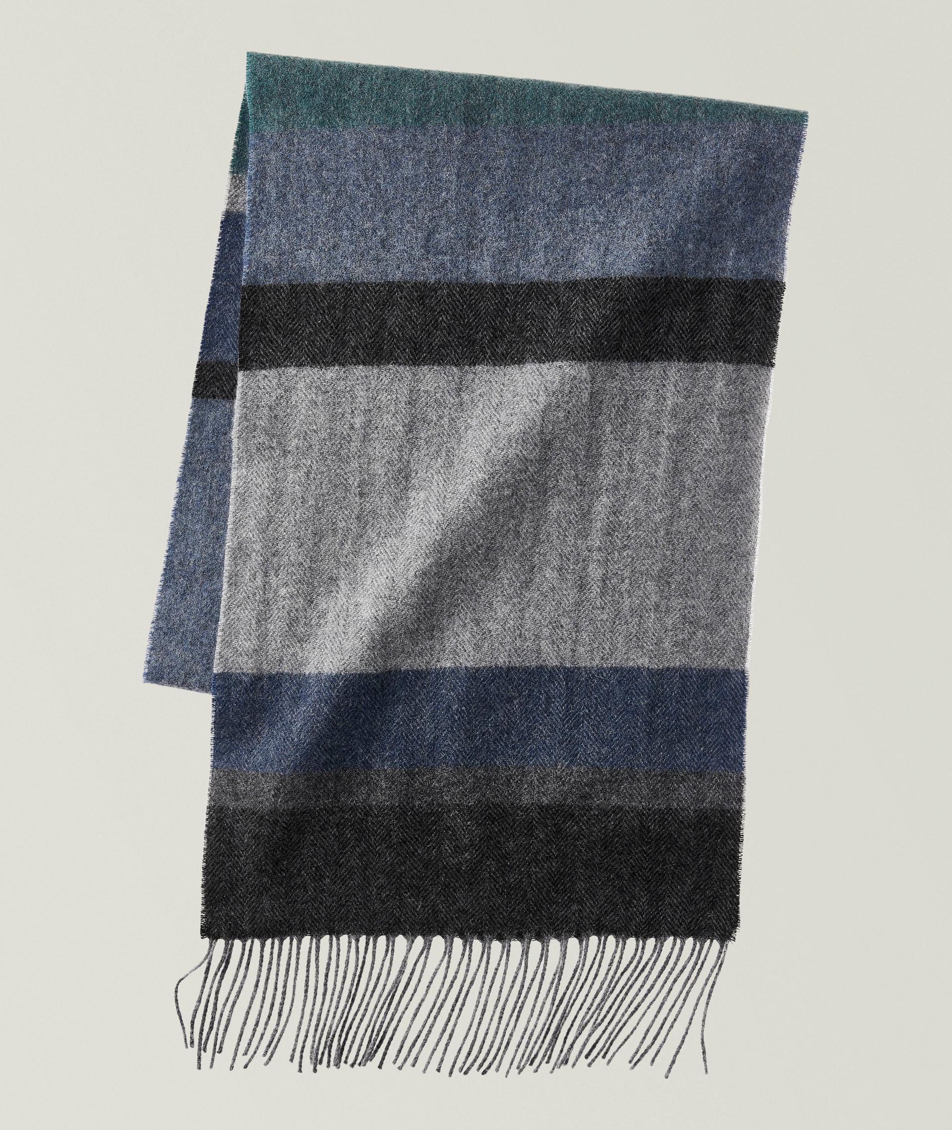 Horizontal Stripe Cashmere Scarf image 0