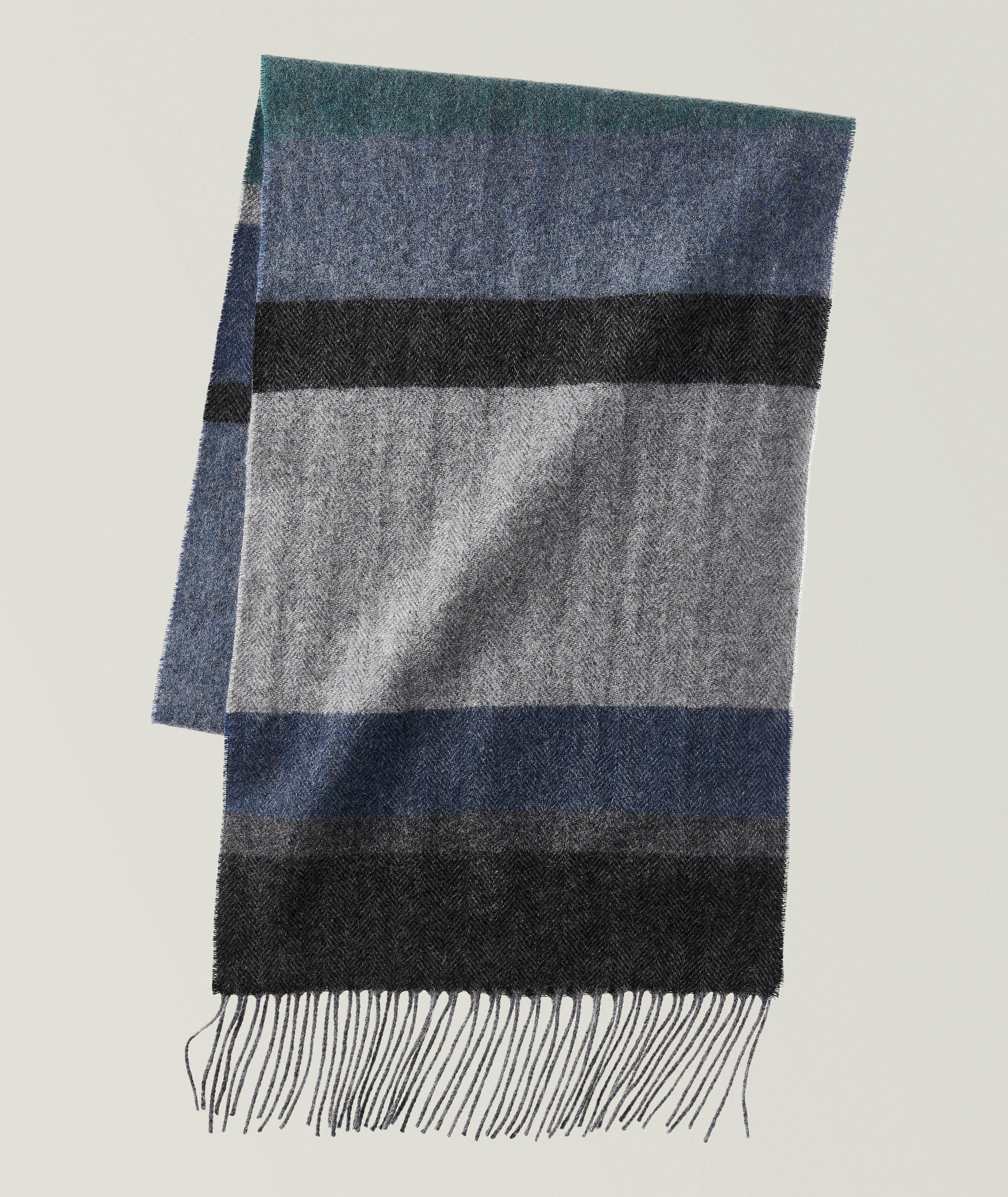 Horizontal Stripe Cashmere Scarf image 0