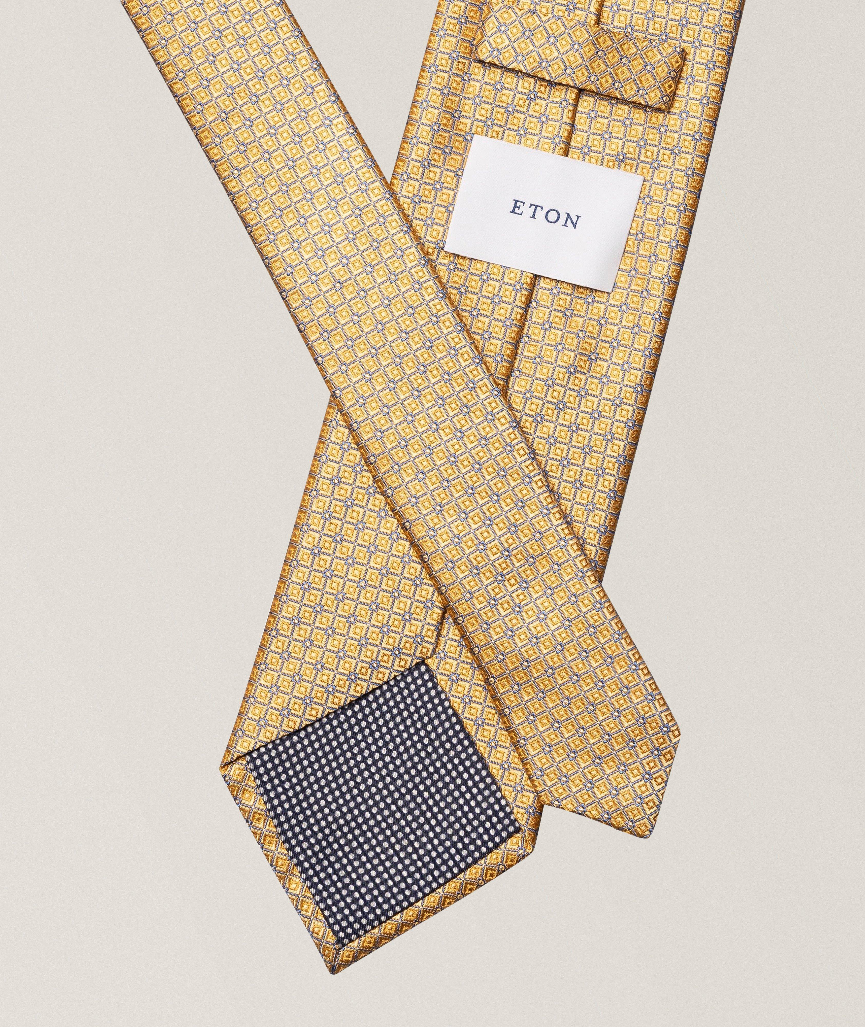 Geometric Woven Silk Tie image 1