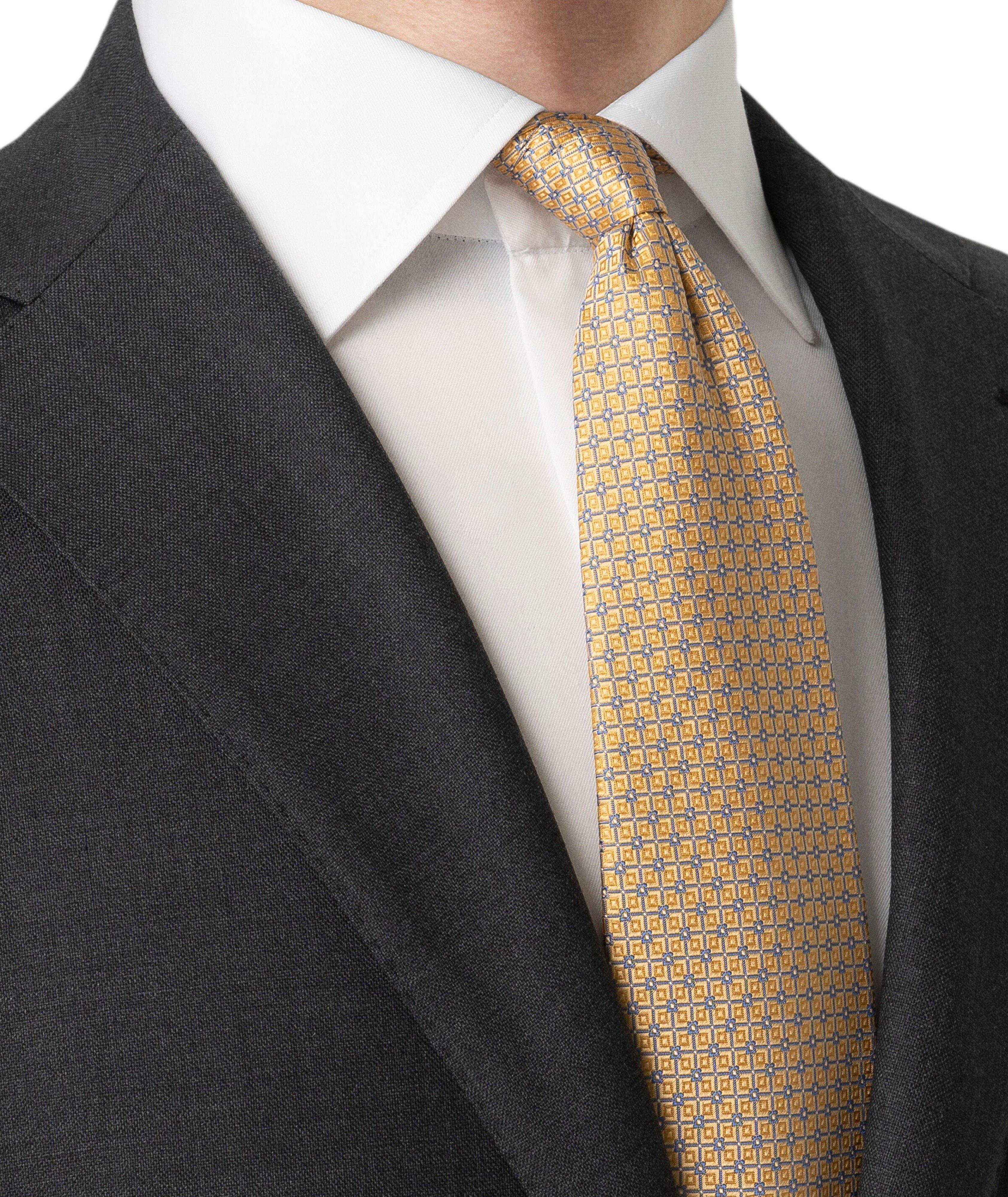 Geometric Woven Silk Tie image 2