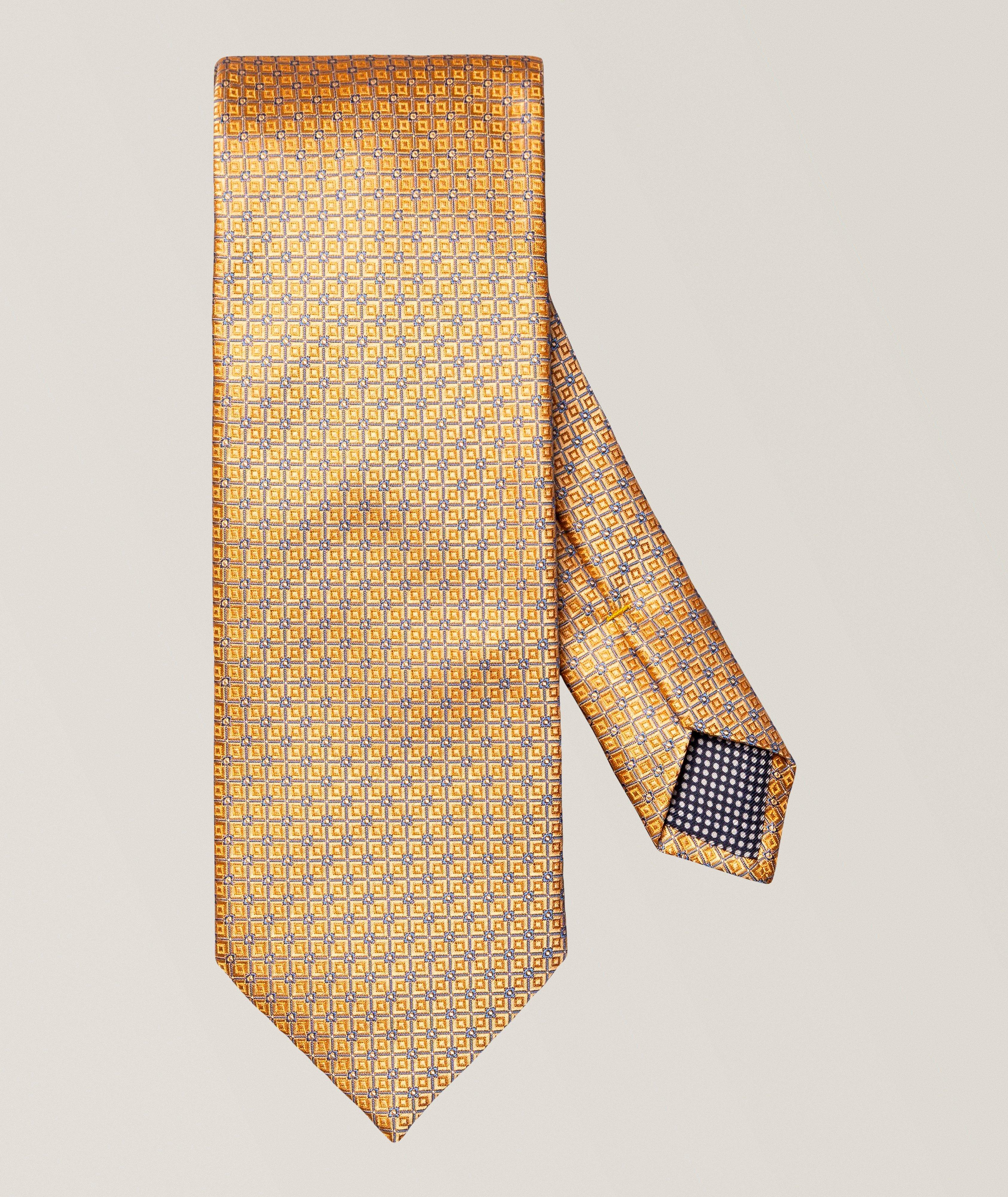 Geometric Woven Silk Tie image 0