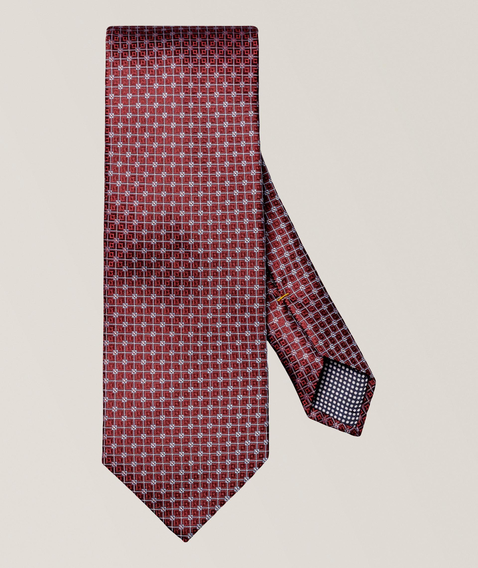 Geometric Woven Silk Tie image 0