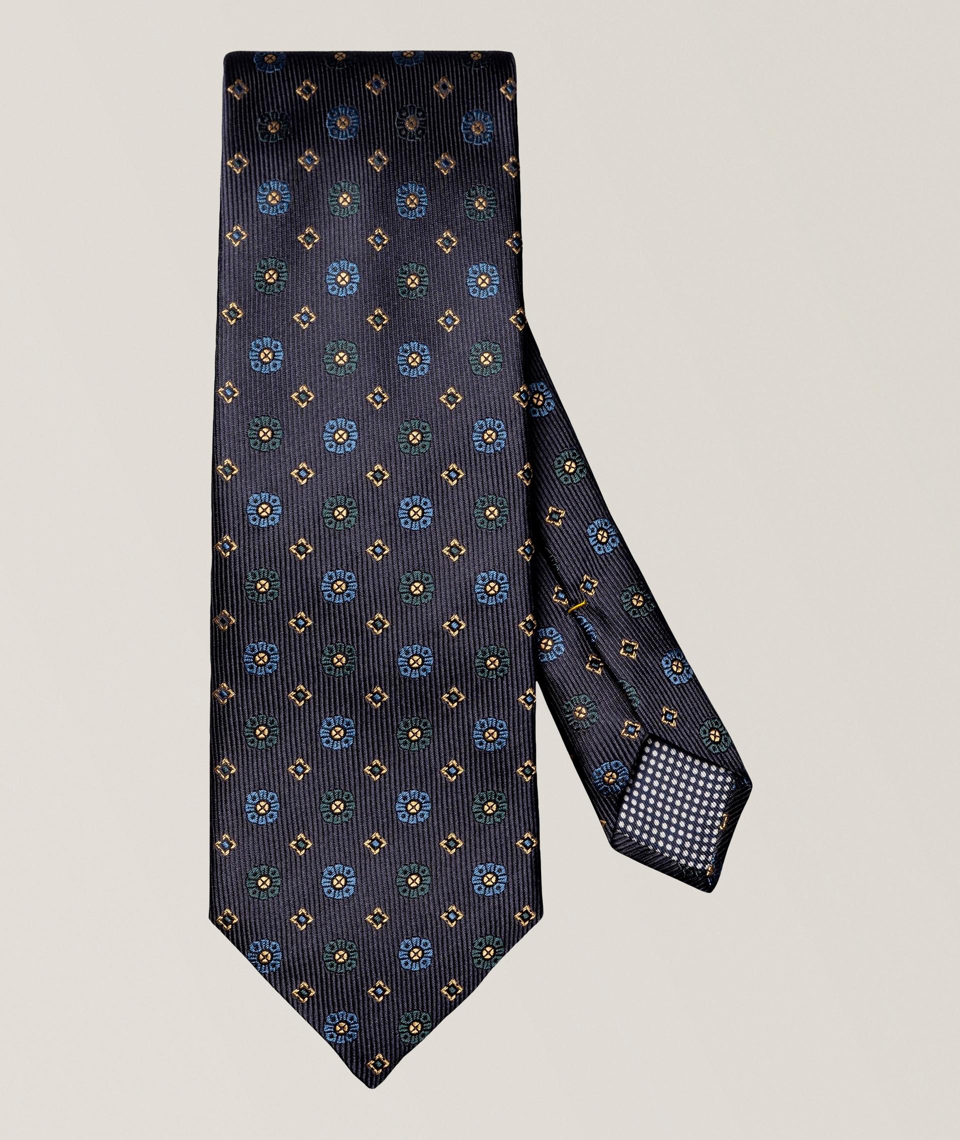 Geometric Woven Silk Tie image 0