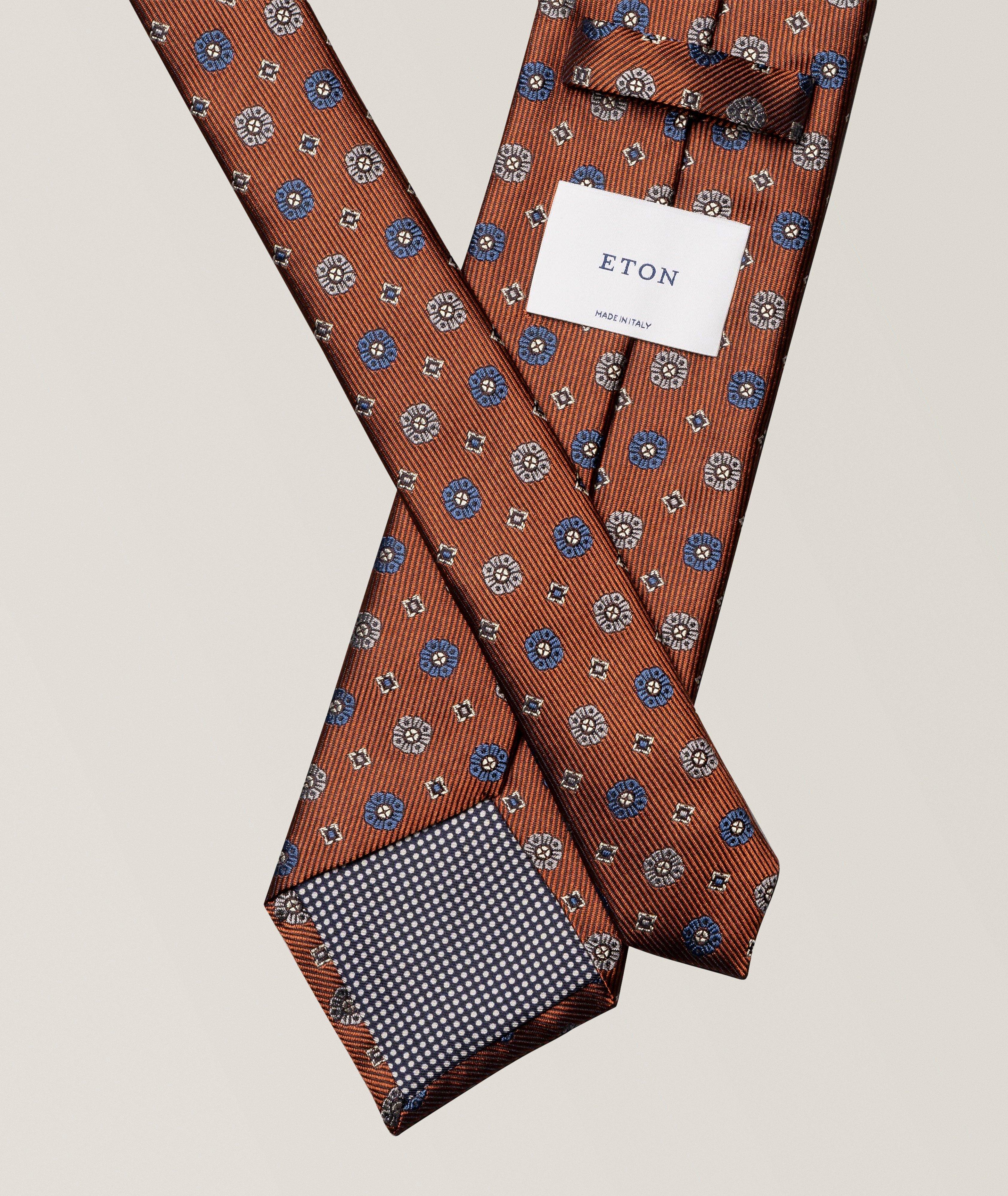 Geometric Woven Silk Tie image 1