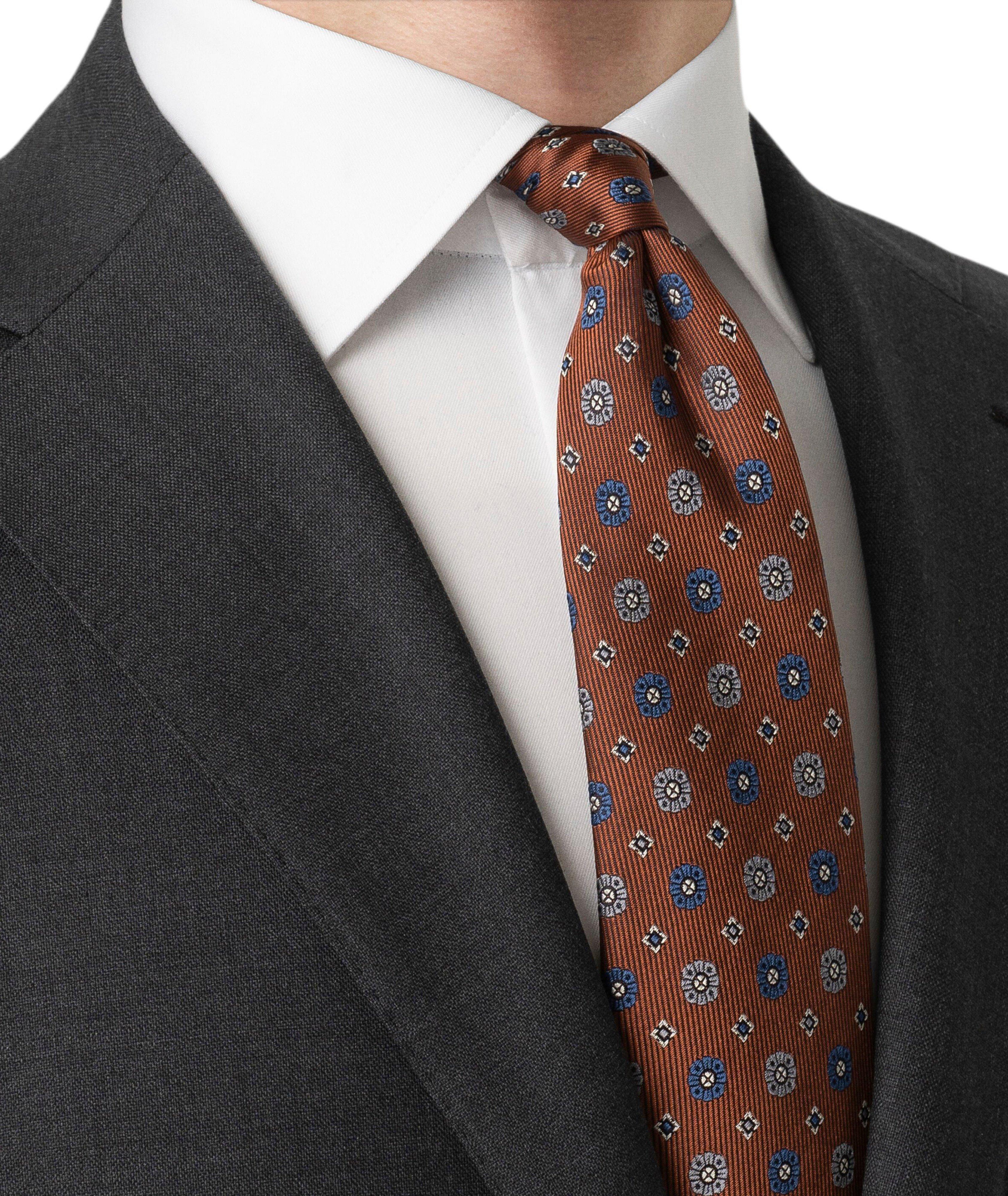 Geometric Woven Silk Tie image 2