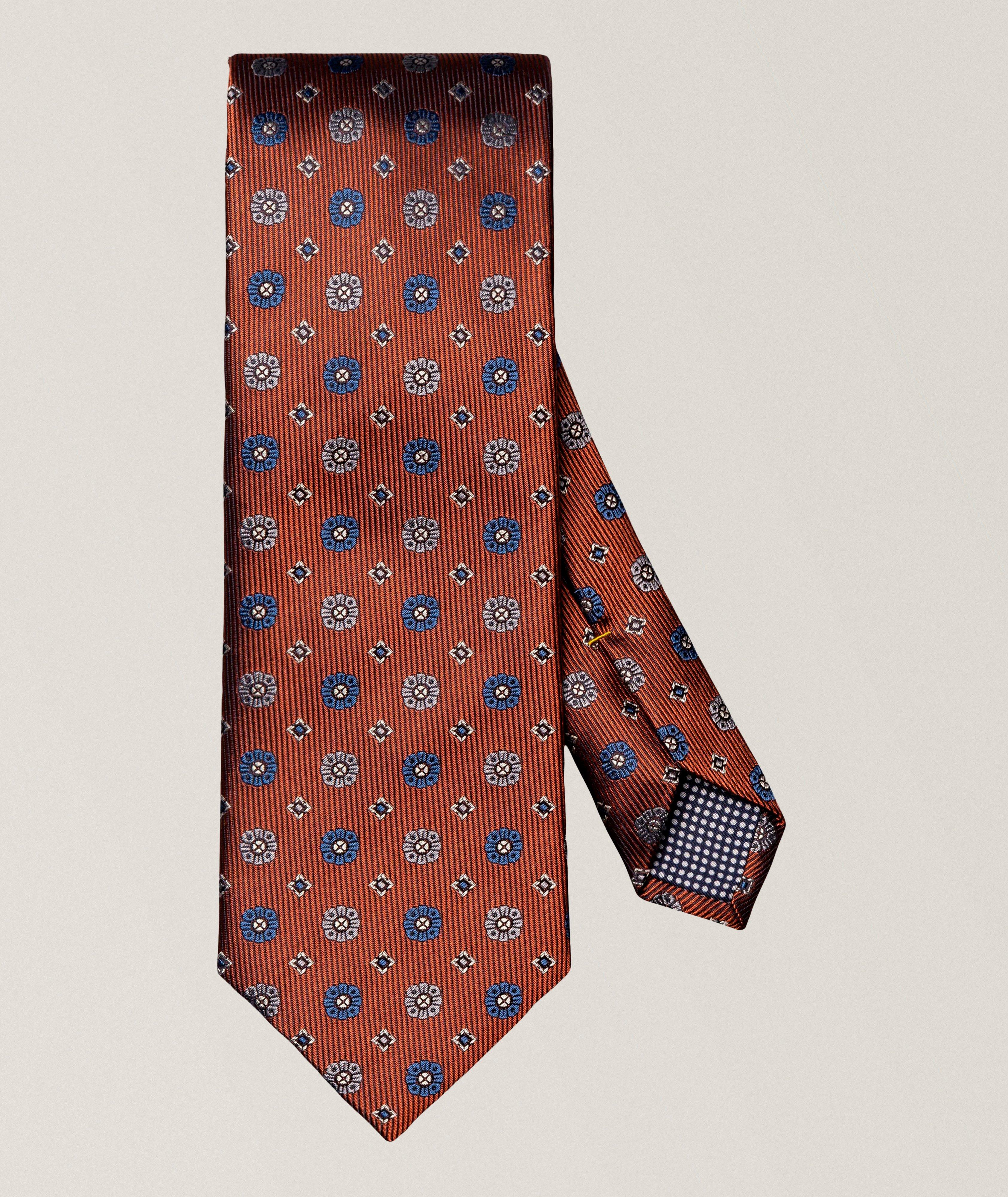 Geometric Woven Silk Tie image 0