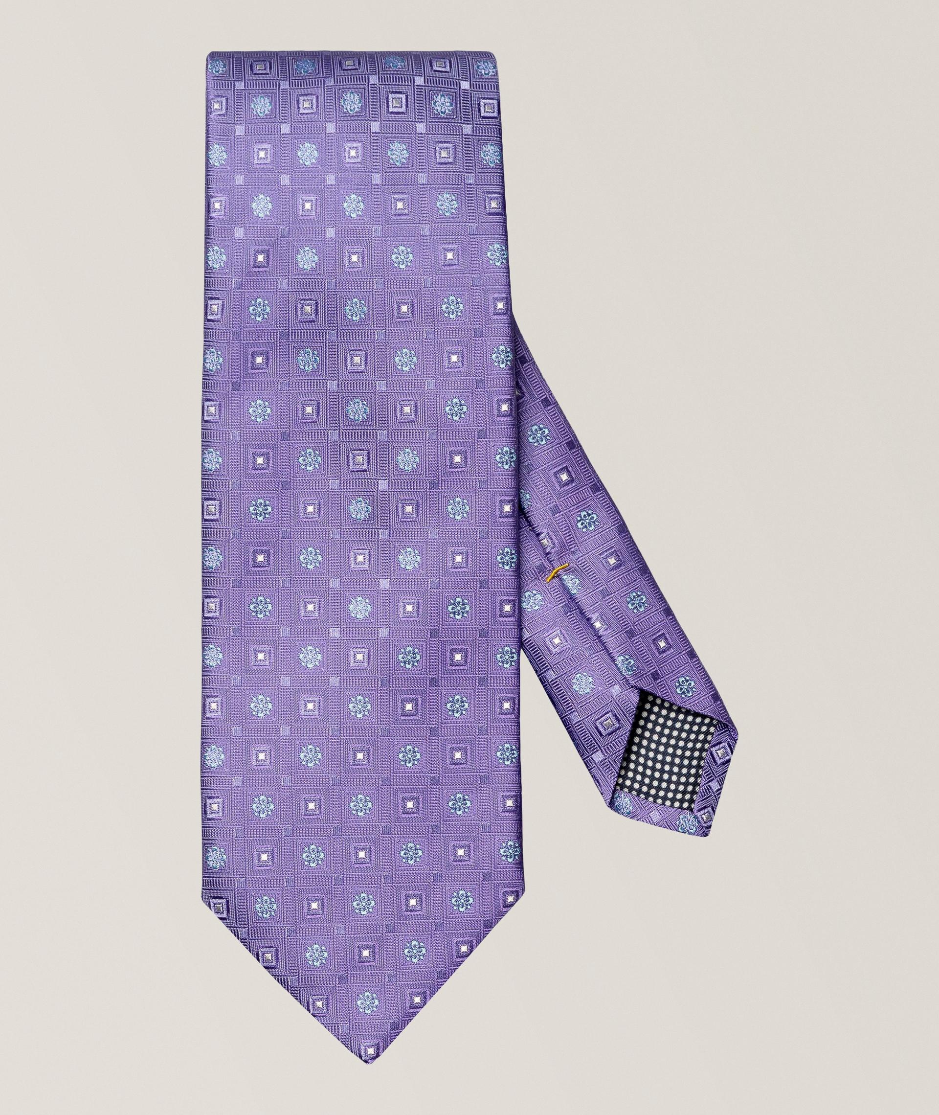 Geometric Woven Silk Tie image 0