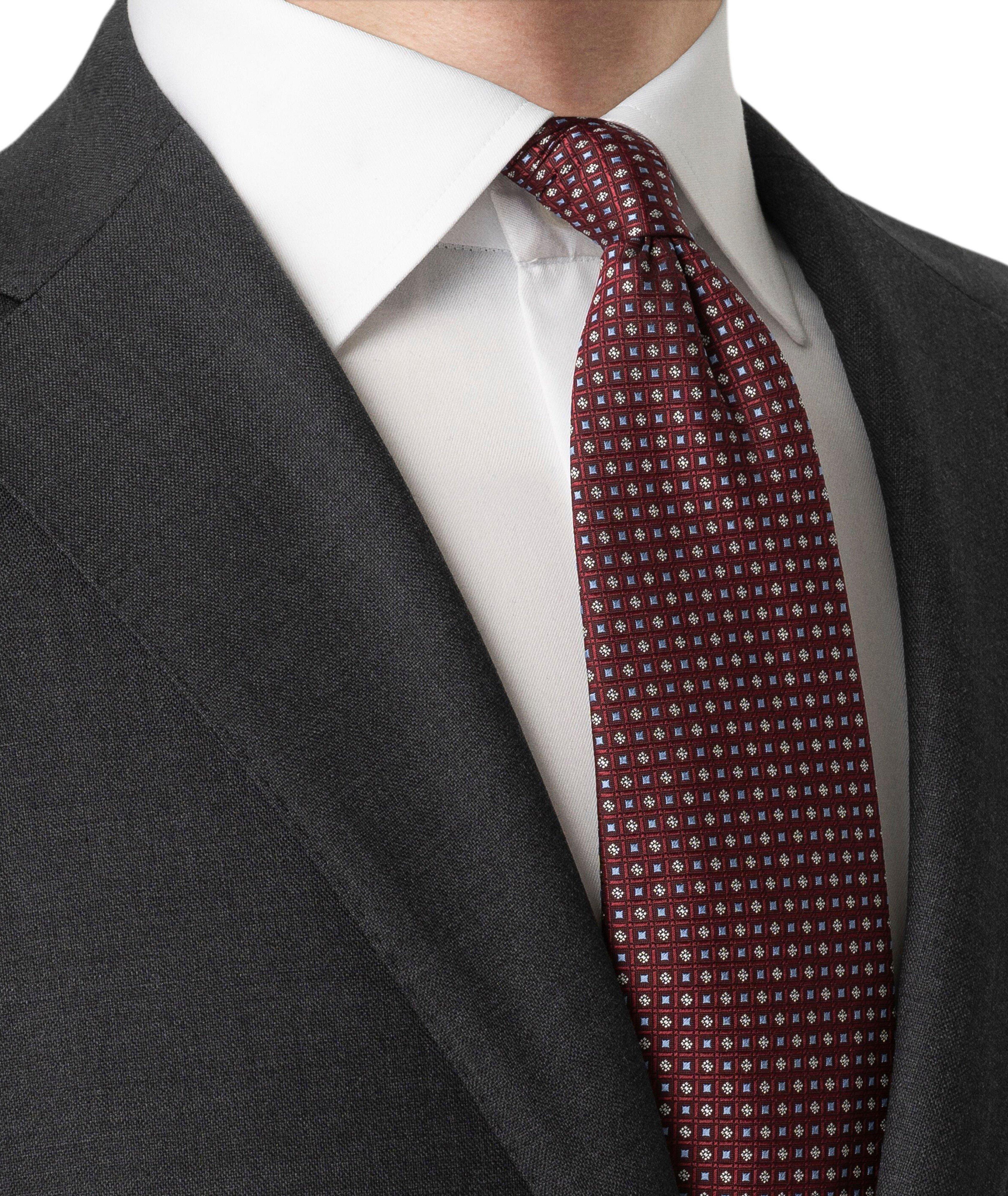 Micro-Geometric Woven Silk Tie image 2