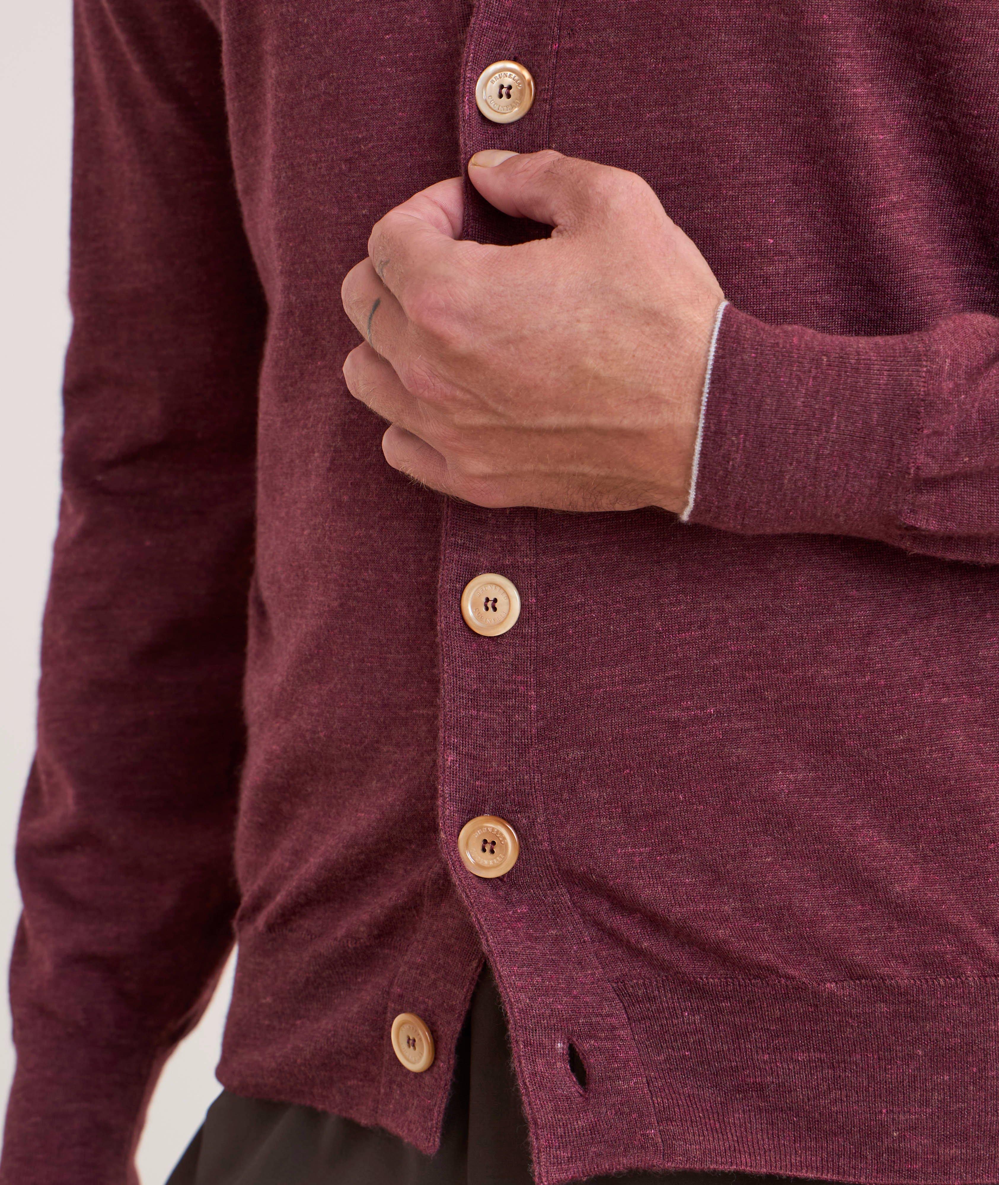 Cardigan en cachemire, en soie et en lin image 3