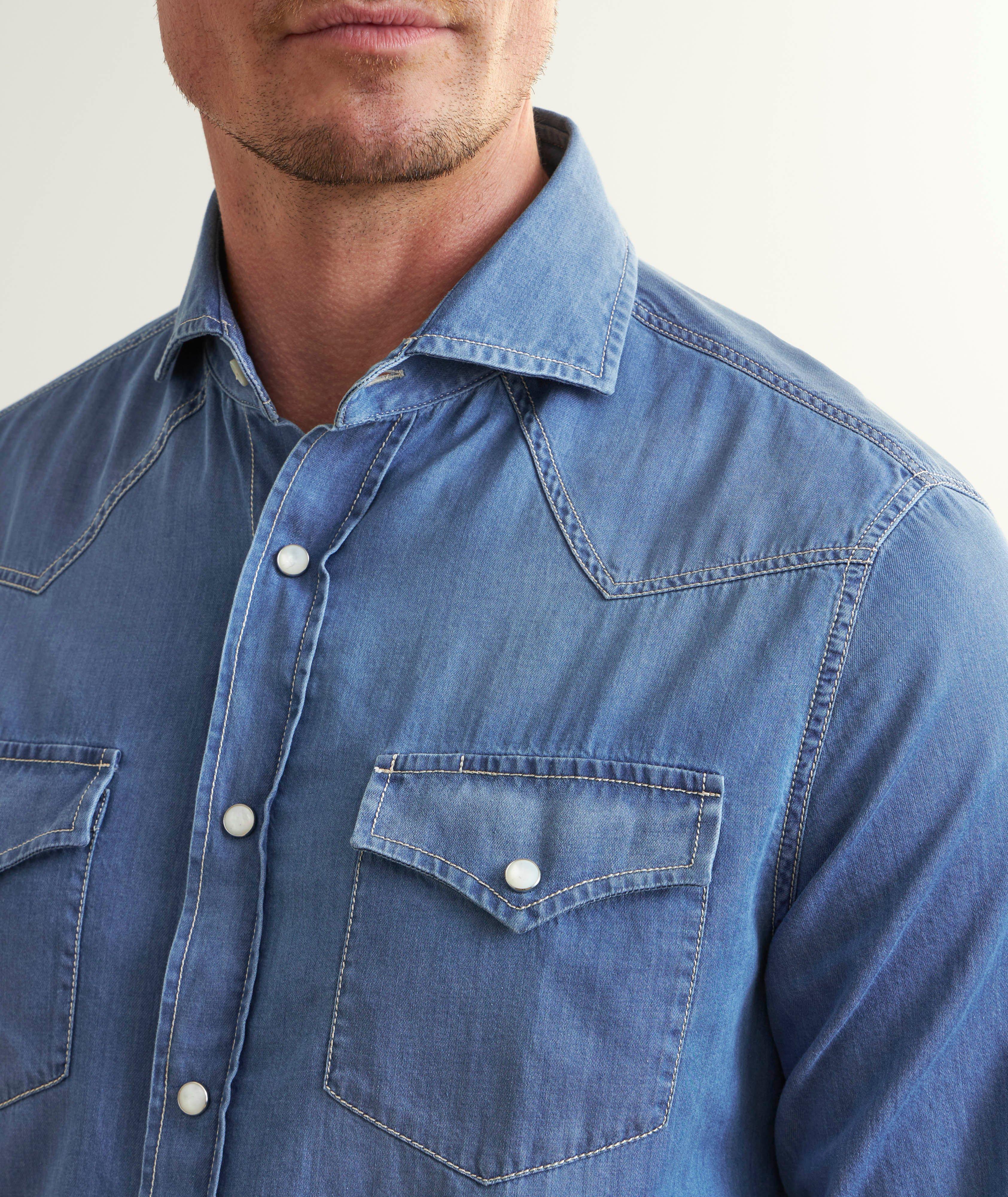 Chemise de style western en denim image 3