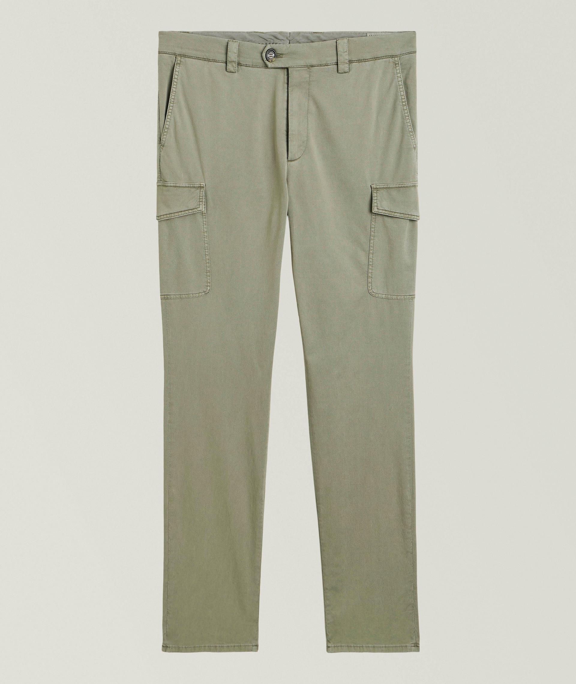 Pantalon cargo en coton teint en pièce image 0