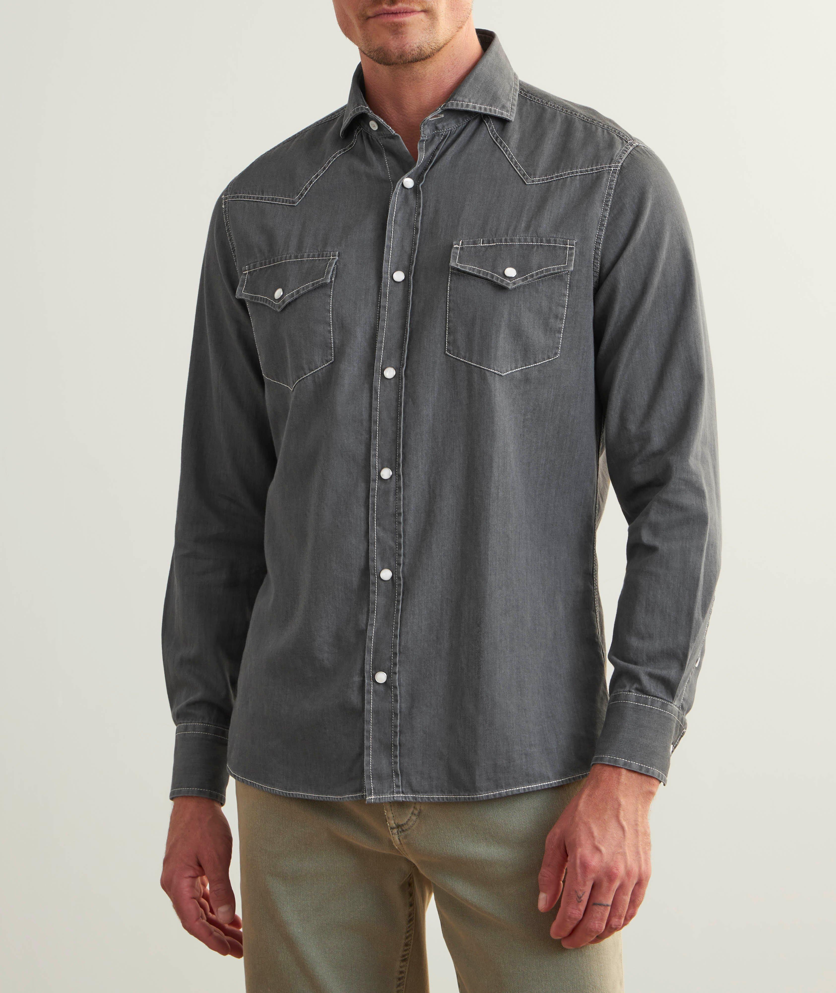 Easy-Fit Denim Western Shirt image 1