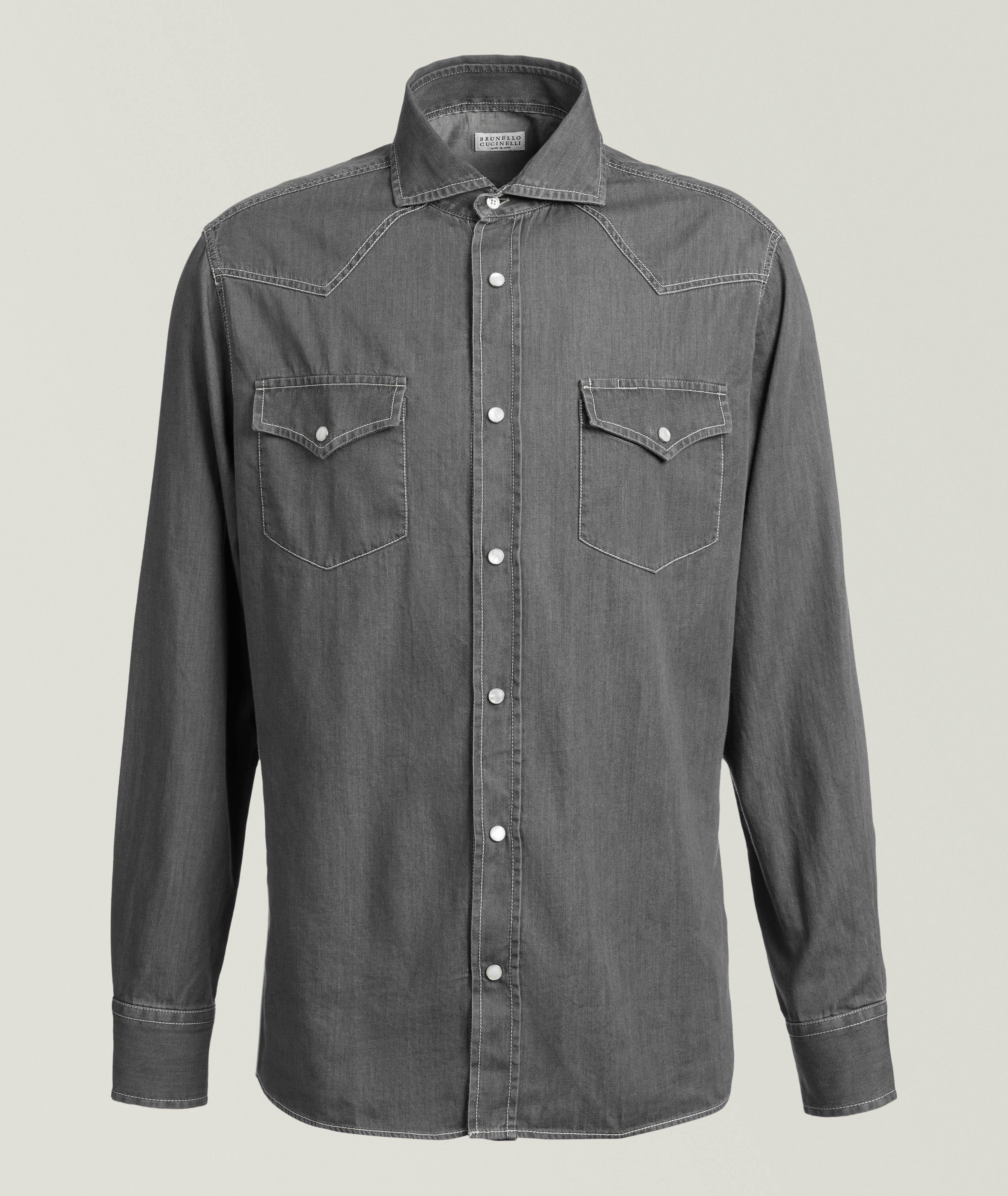 Easy-Fit Denim Western Shirt image 0