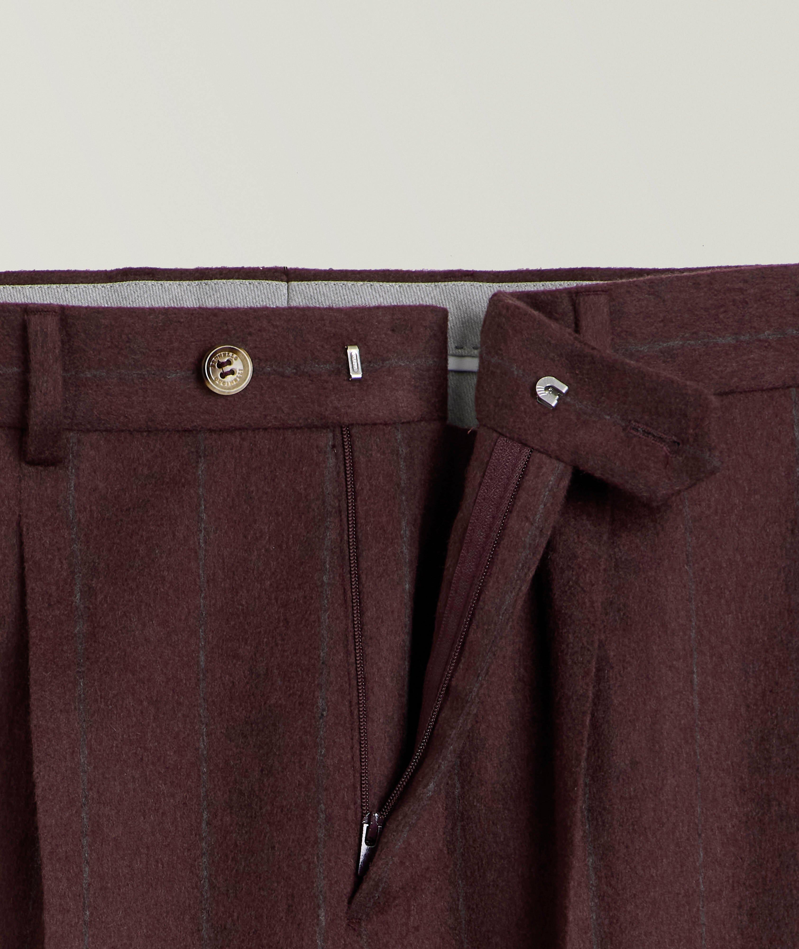 Pantalon habillé en lainage à fines rayures image 1
