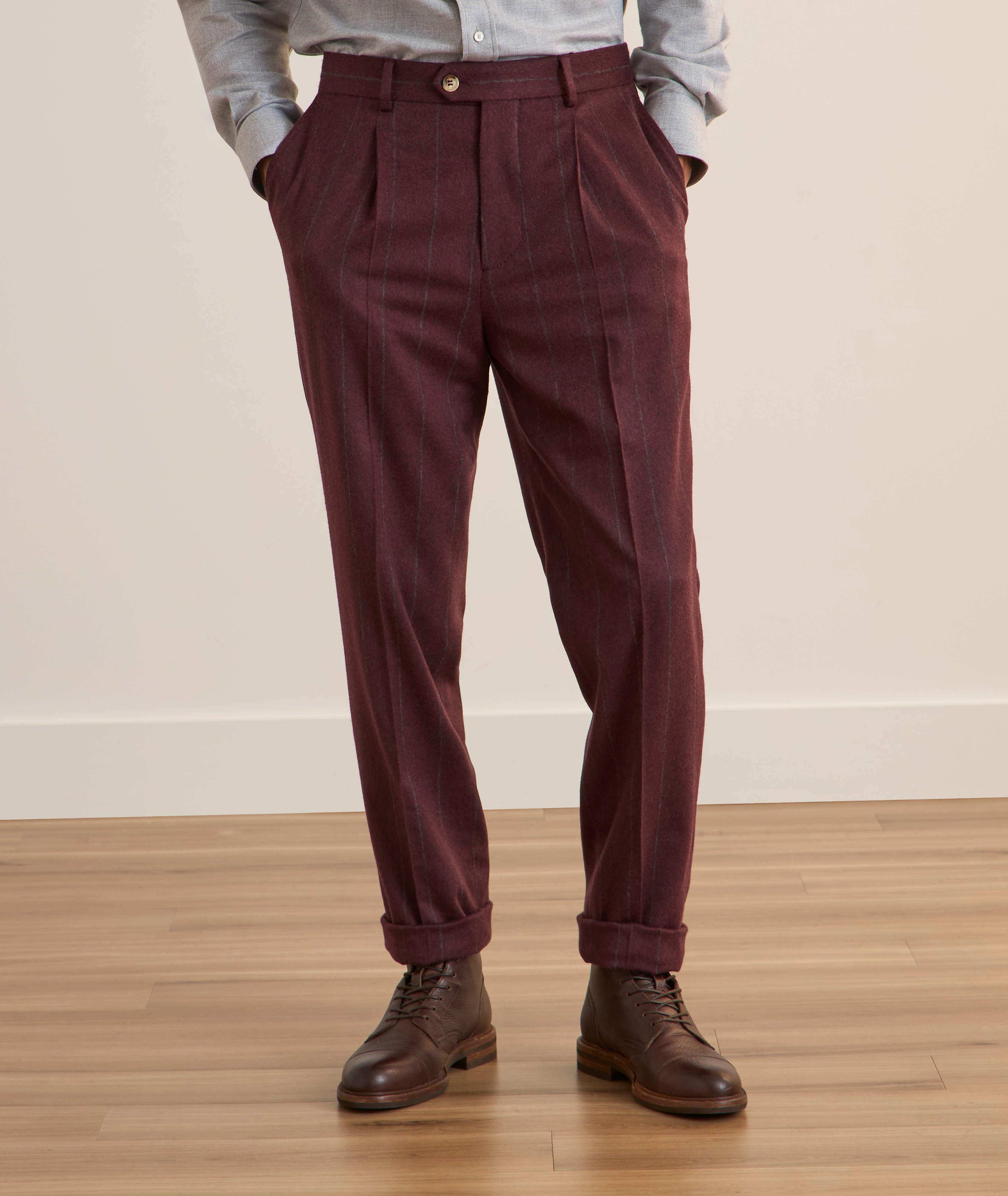 Pinstripe Wool-Blend Suit Pants image 1