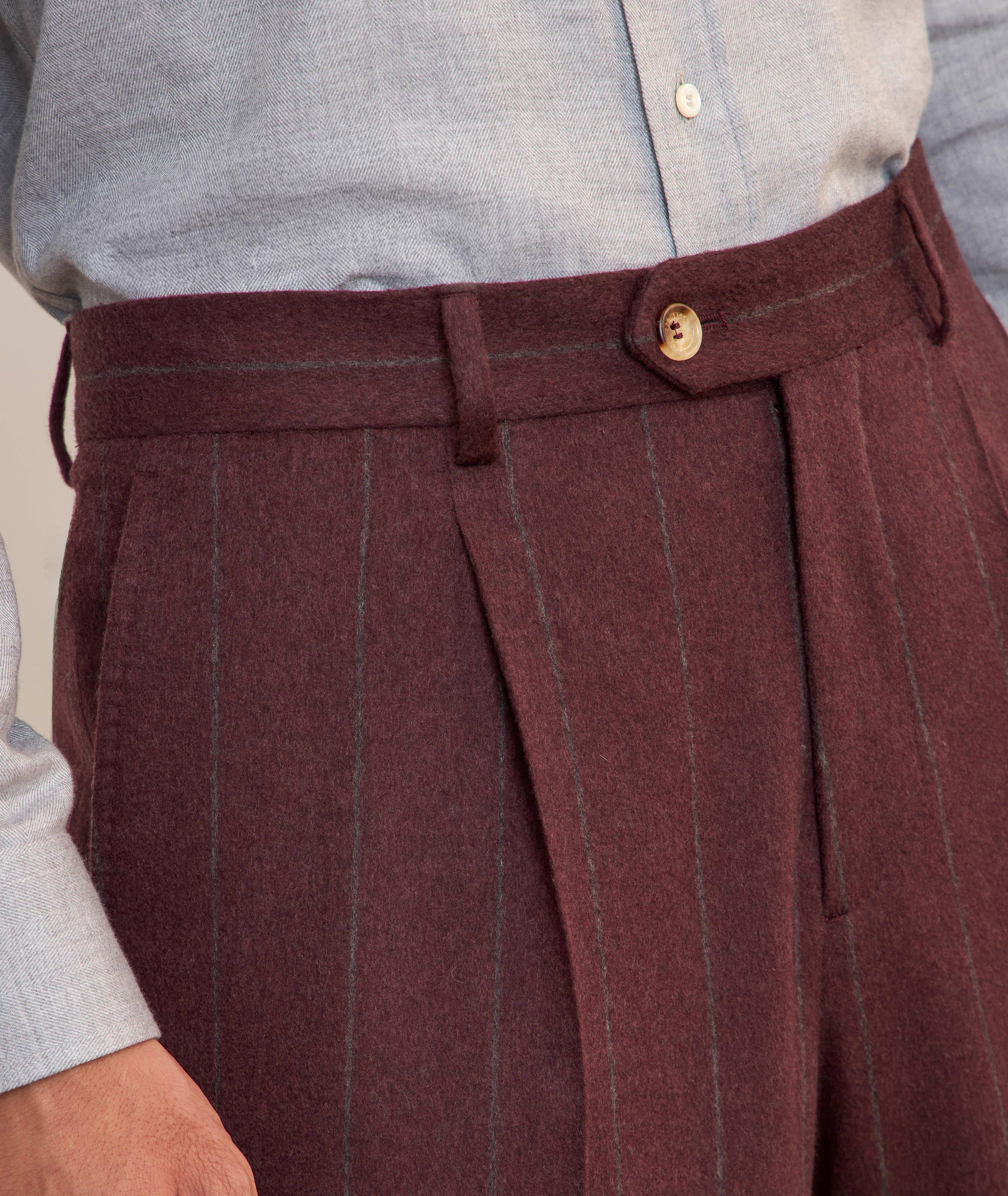 Pinstripe Wool-Blend Suit Pants image 3