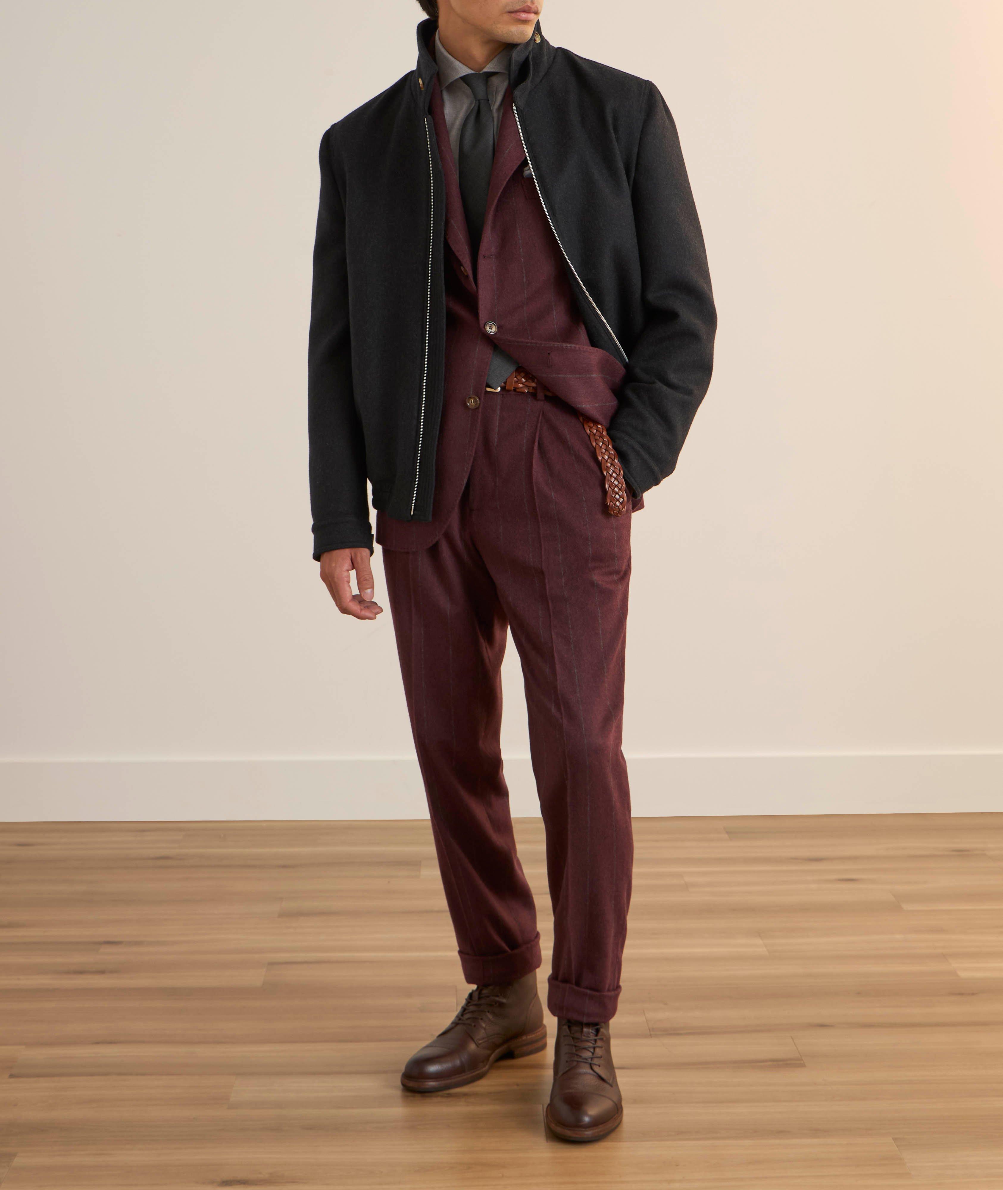 Pinstripe Wool-Blend Suit Pants image 4