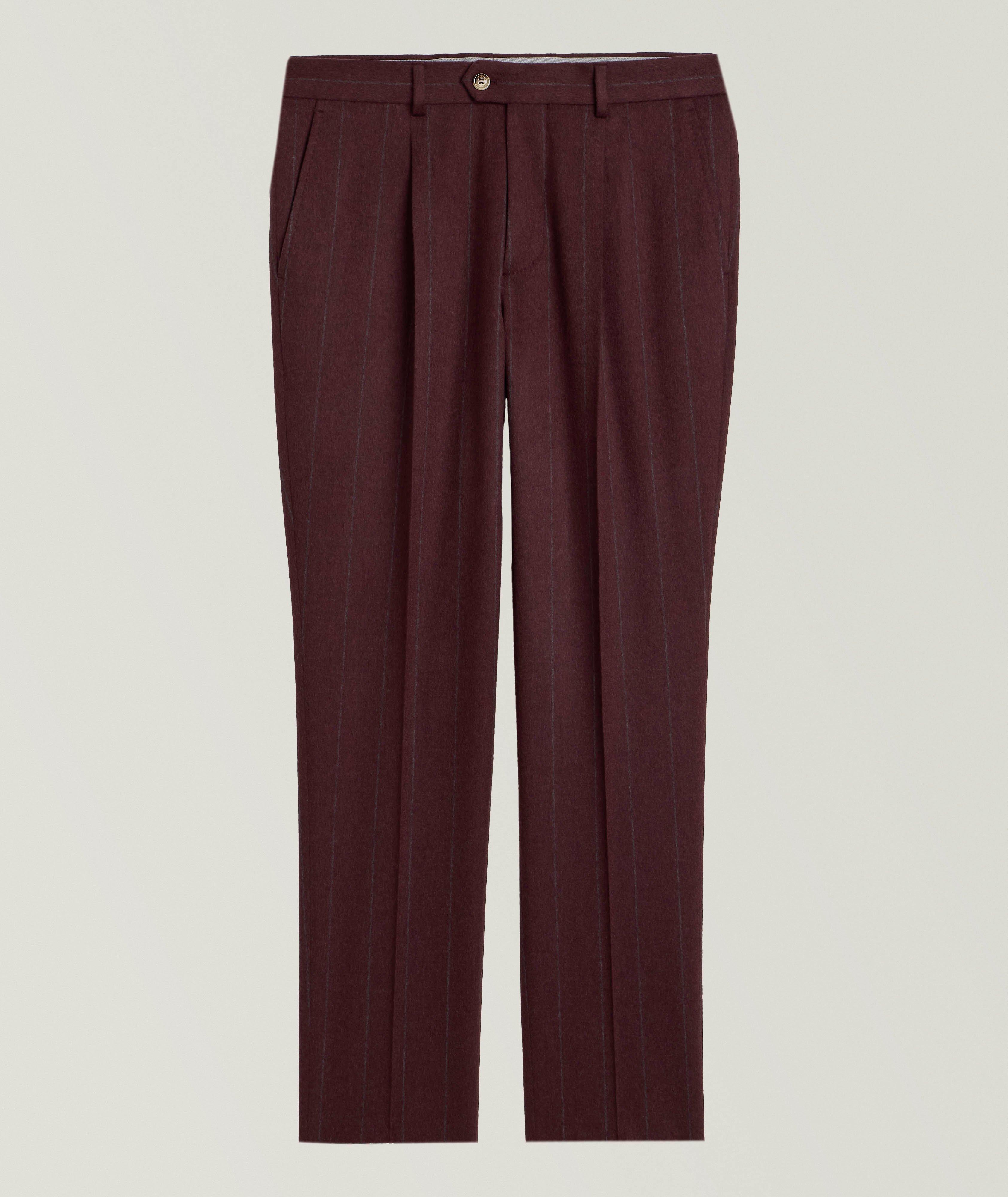 Pantalon habillé en lainage à fines rayures image 0