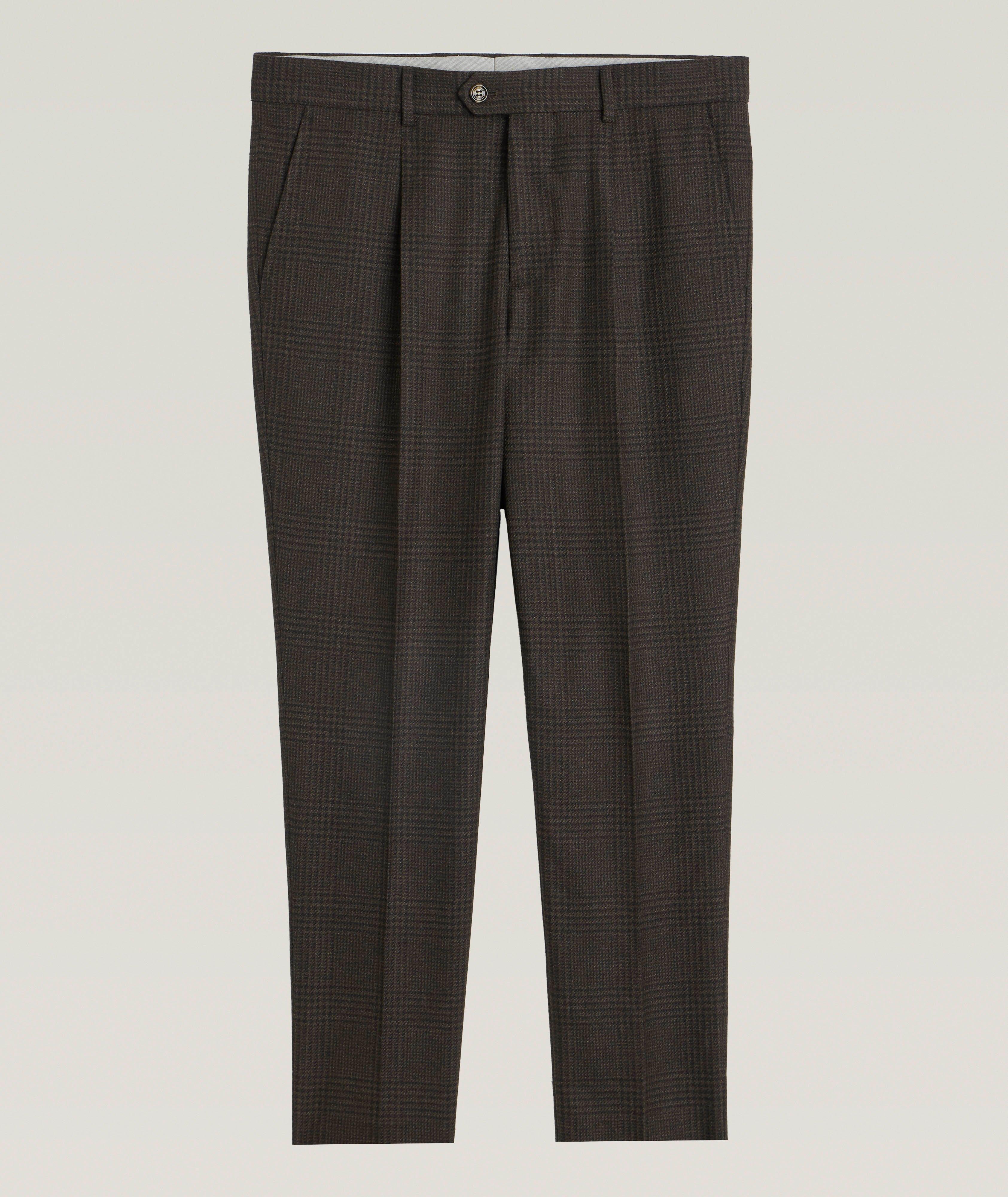 Pantalon habillé en lainage à carreaux prince-de-Galles image 0