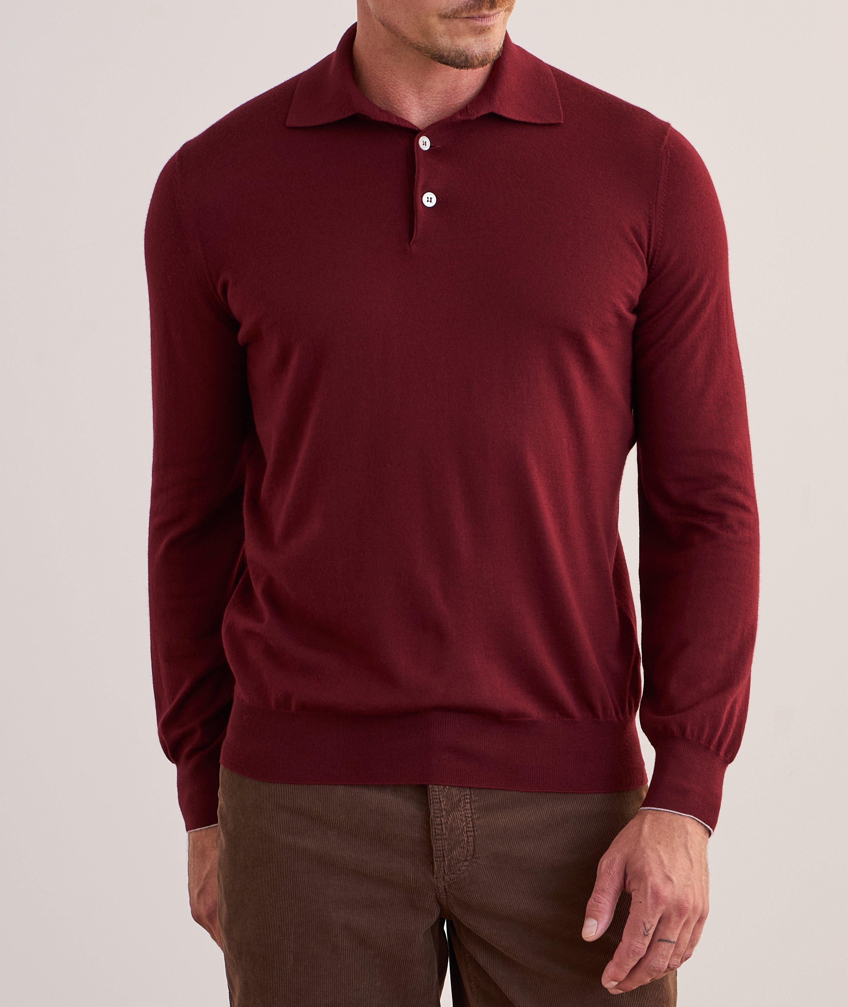 Fine Gauge Wool-Cashmere Knitted Polo  image 1