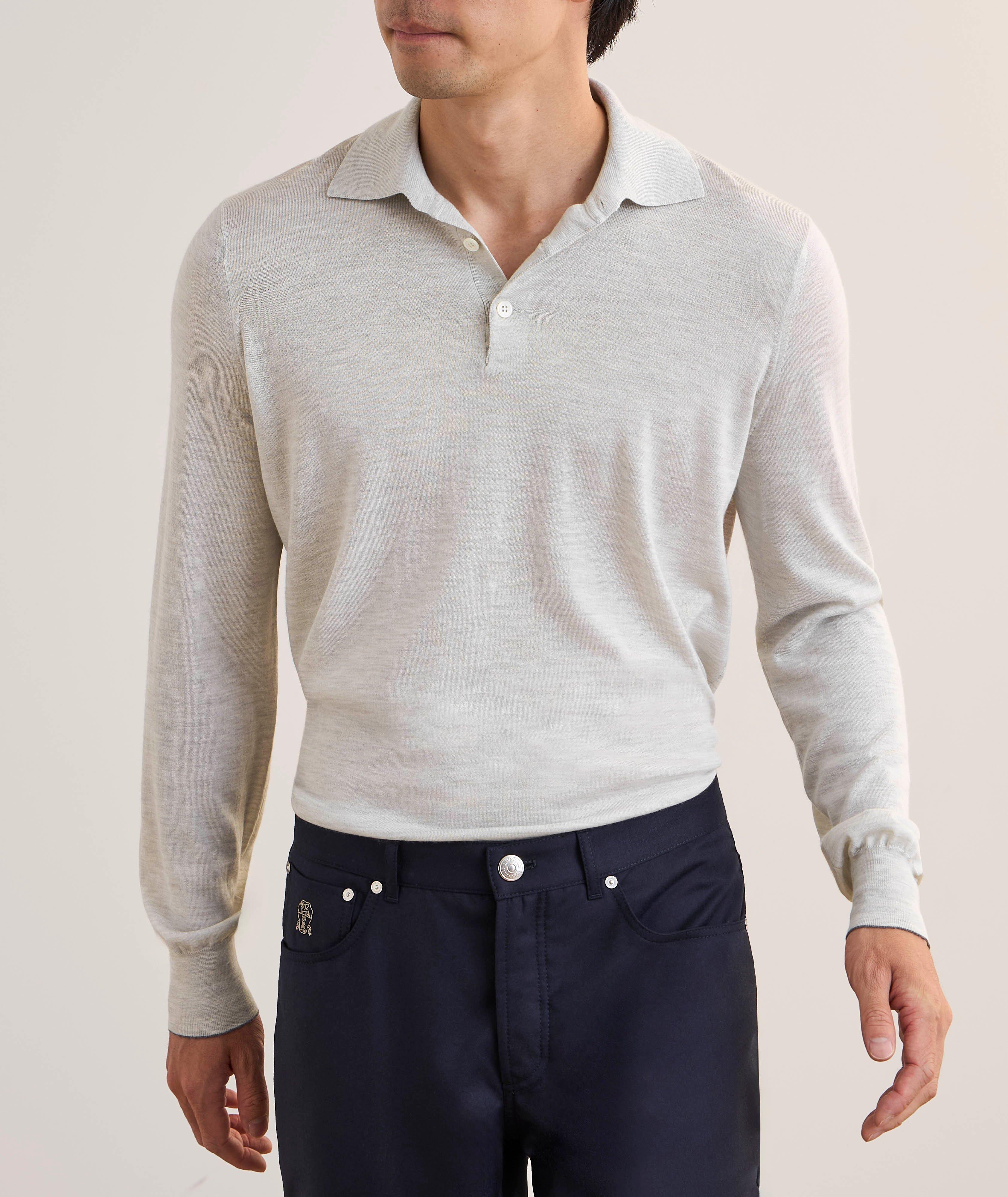Fine Gauge Wool-Cashmere Knitted Polo  image 1