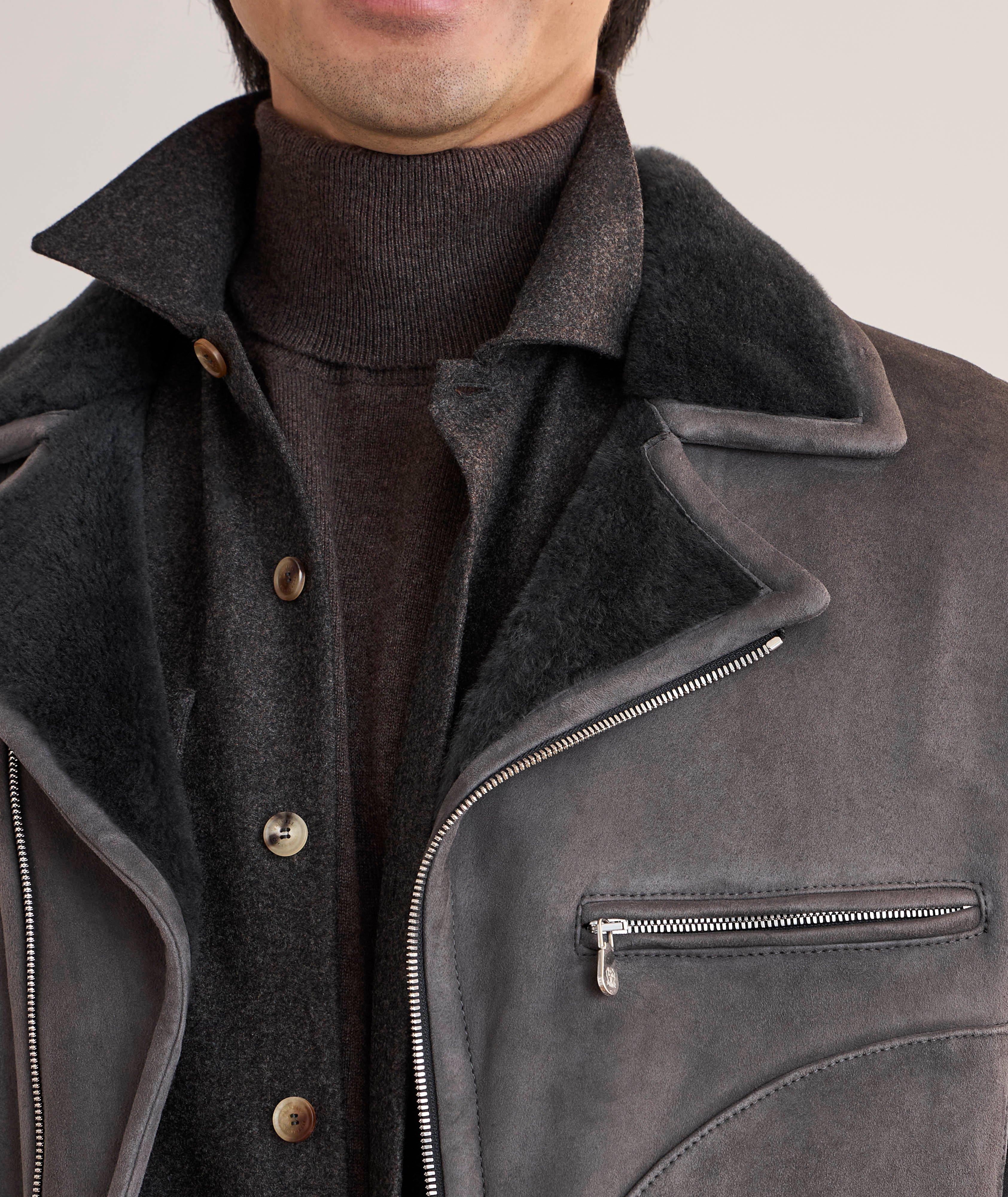 Blouson de style aviateur en suède doublé de rason image 3