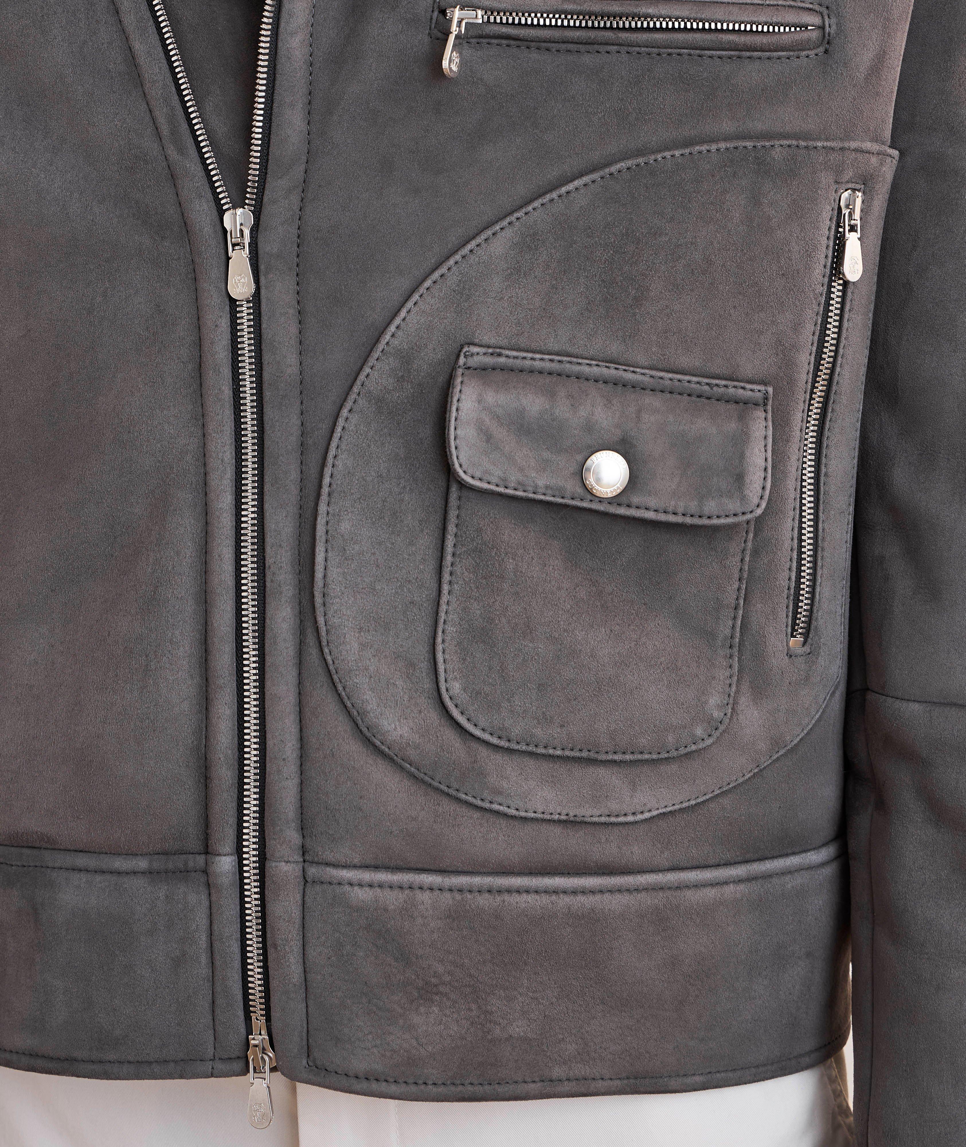 Blouson de style aviateur en suède doublé de rason image 4