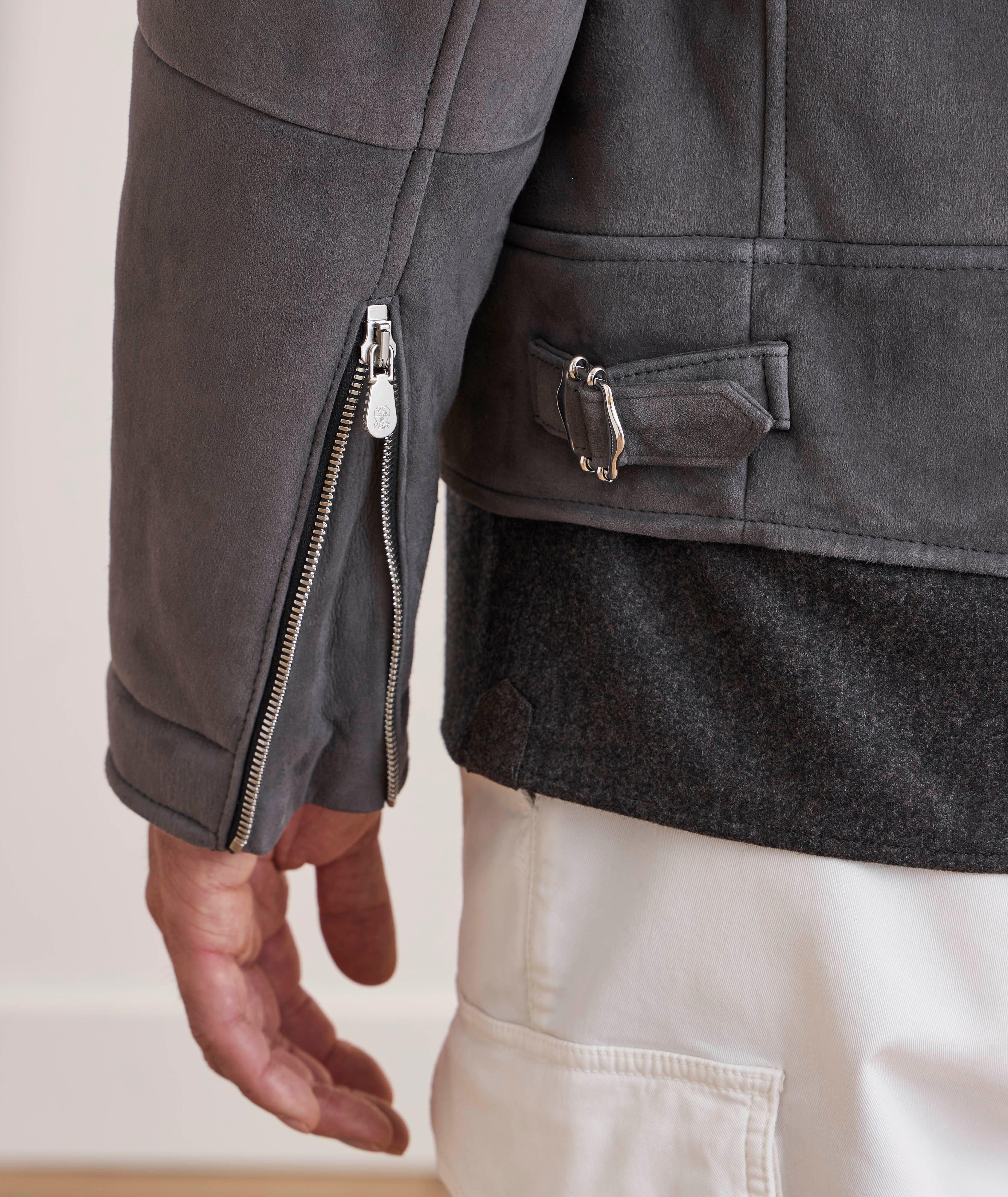 Blouson de style aviateur en suède doublé de rason image 5