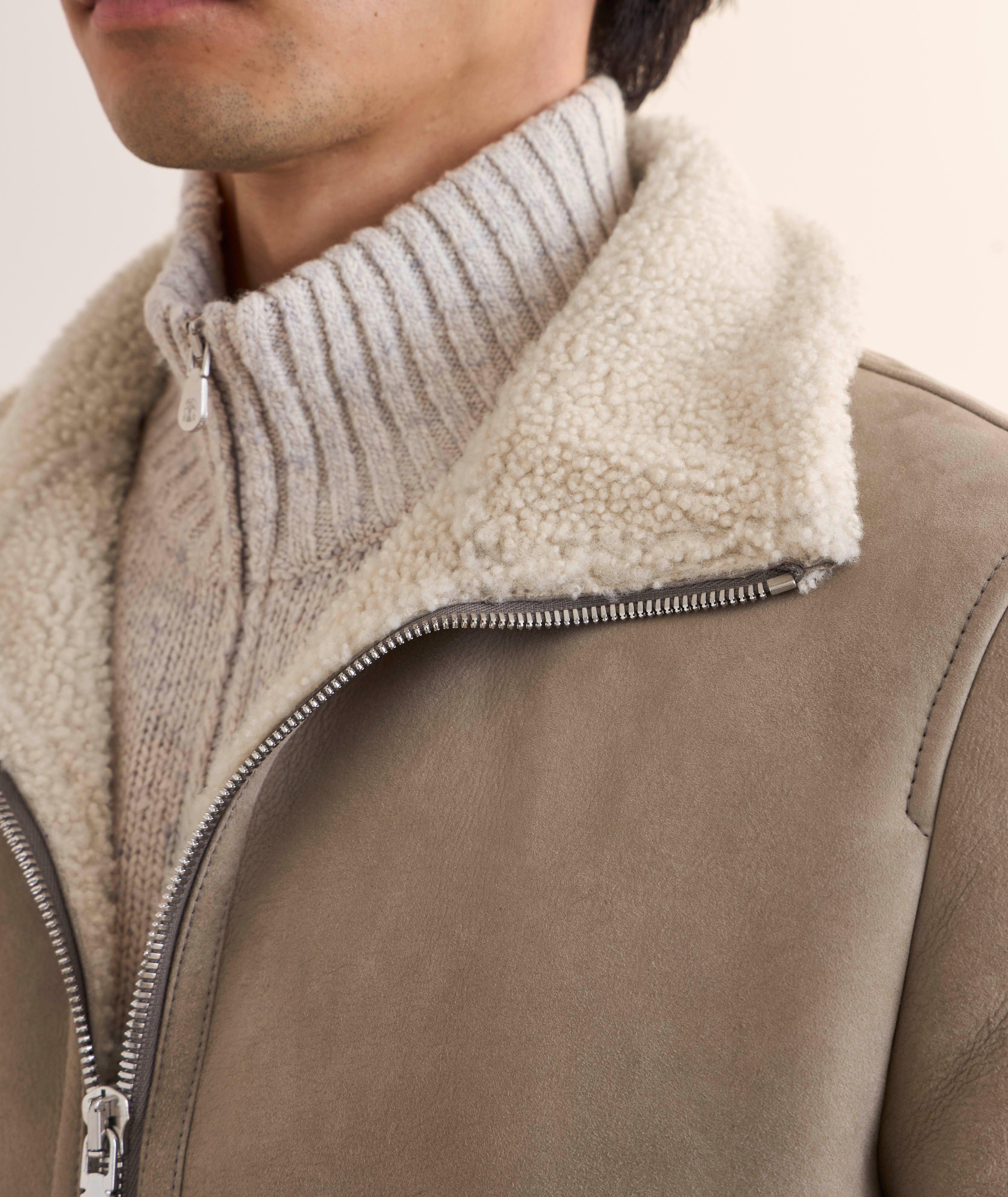 Shearling-Lined Suede Bomber  image 4