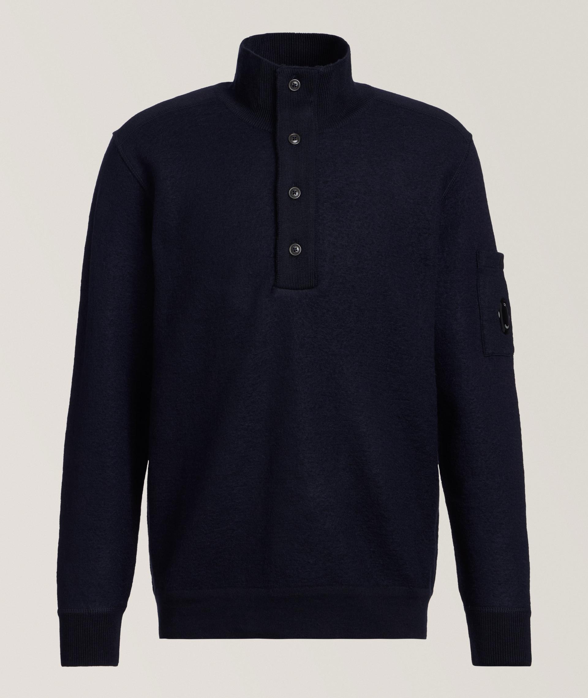 Mock Neck Wool-Cotton Sweater image 0