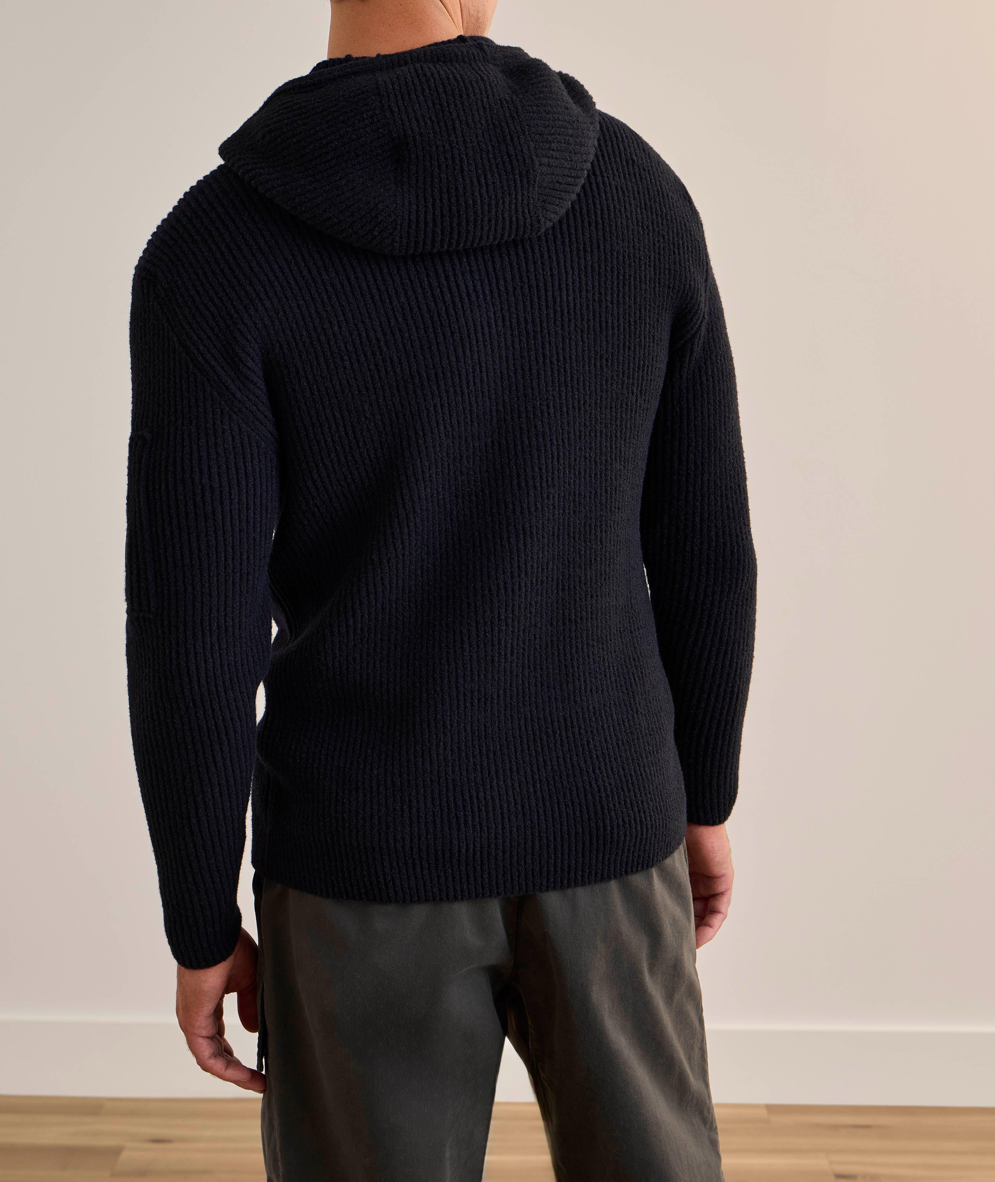 Rib-Knit Wool-Blend Hooded Sweater image 2