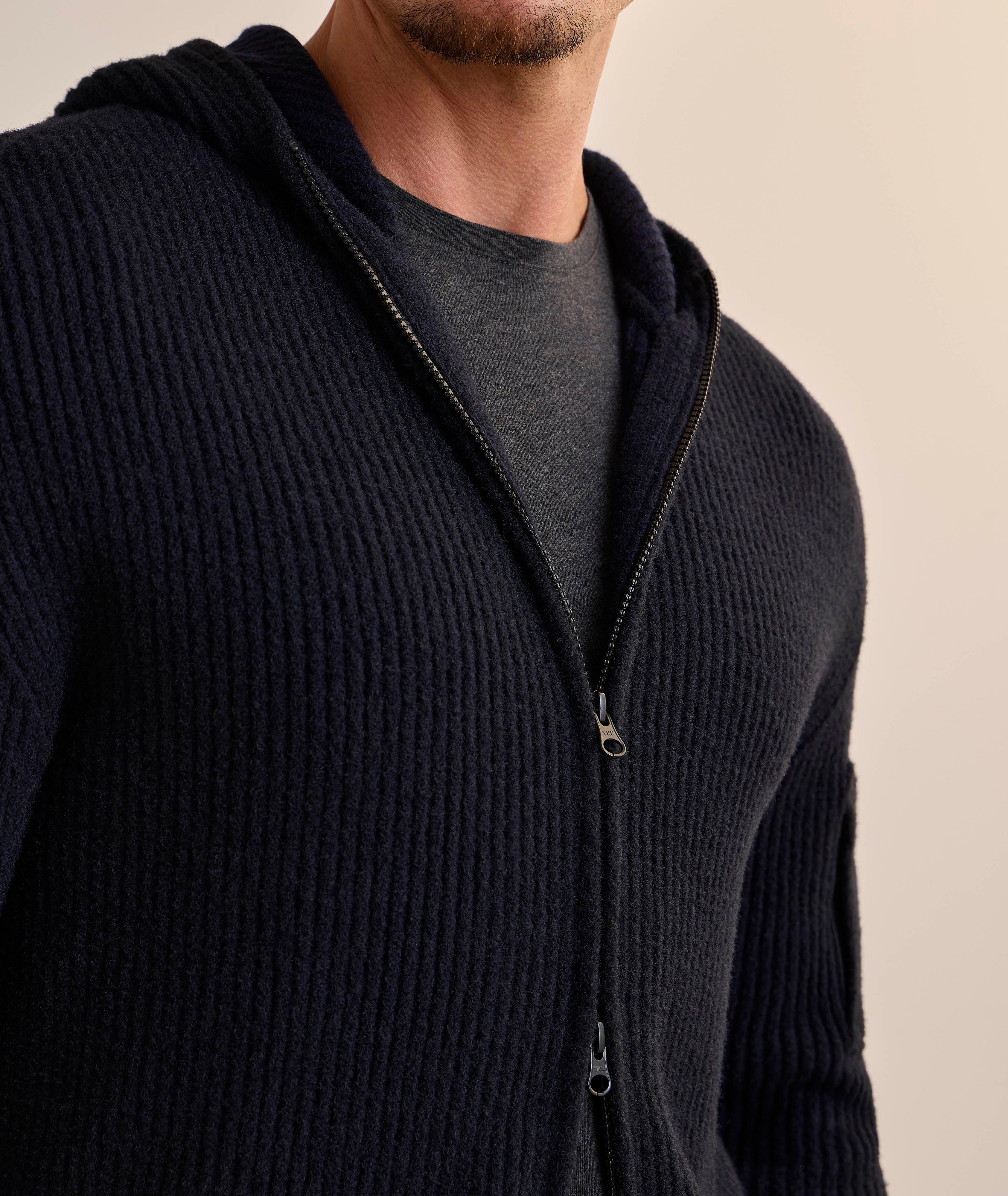 Rib-Knit Wool-Blend Hooded Sweater image 4