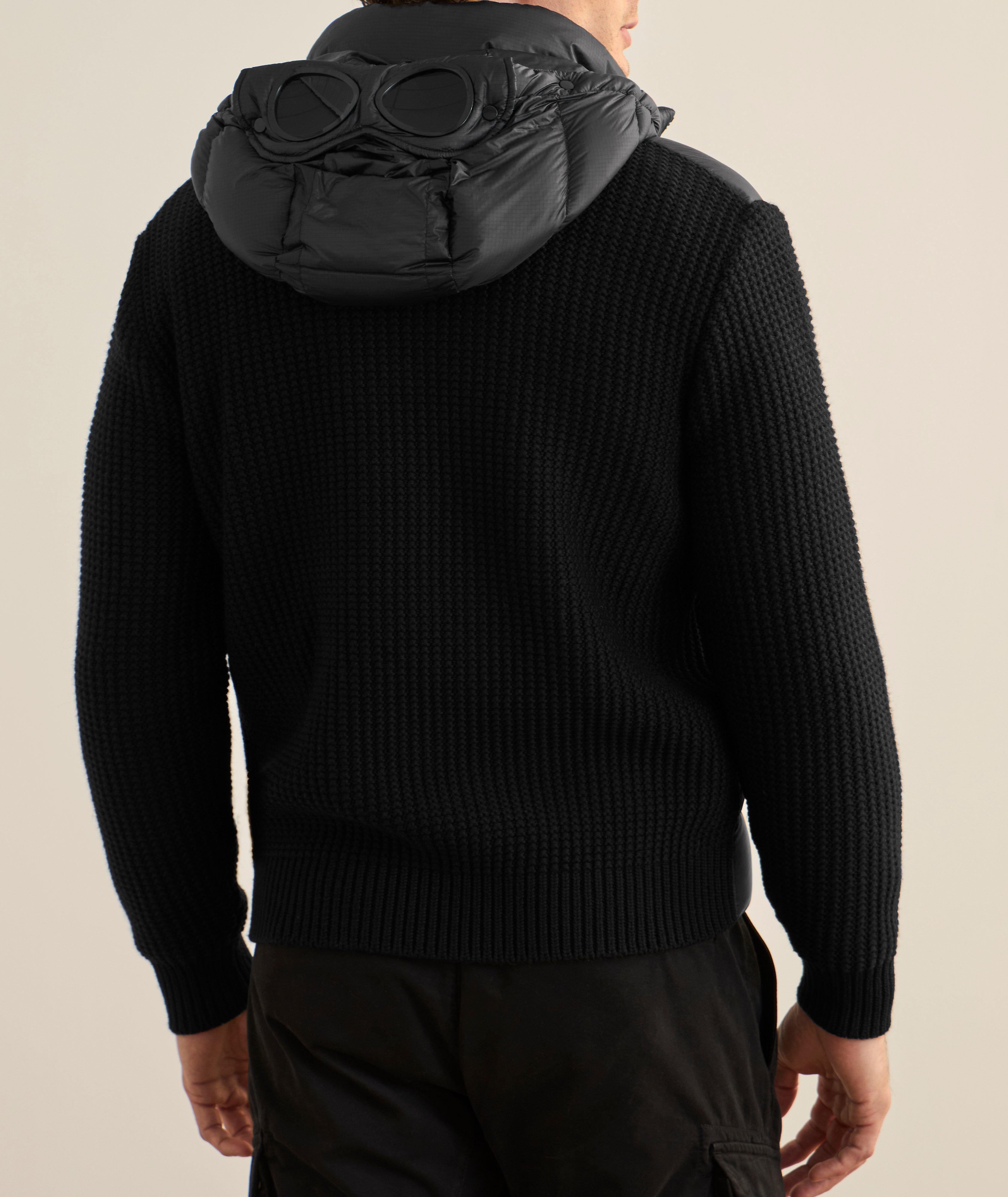 Pull hybride en laine mérinos avec capuche à lunettes intégrées image 2