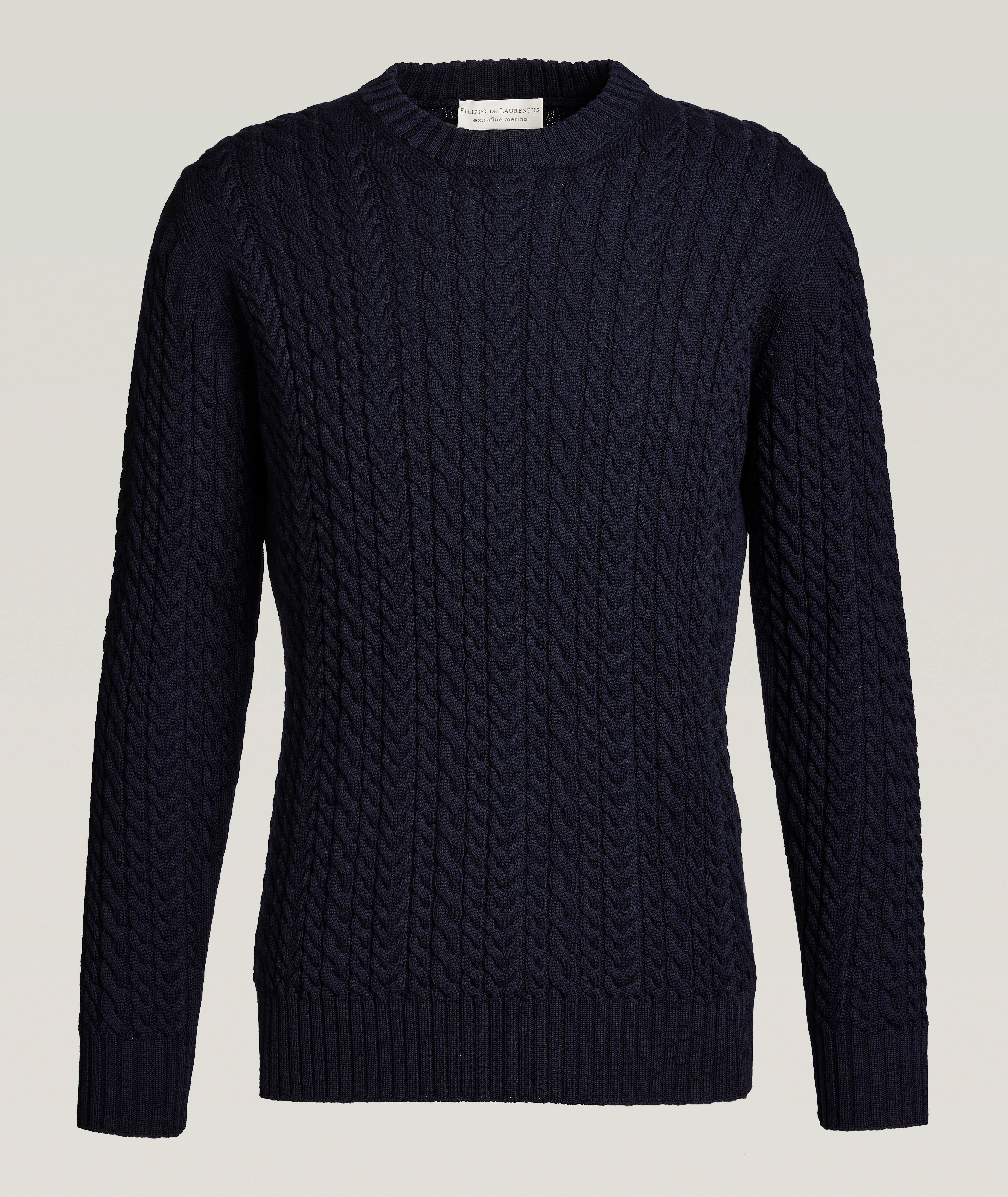 Pull en tricot torsadé de laine mérinos image 0